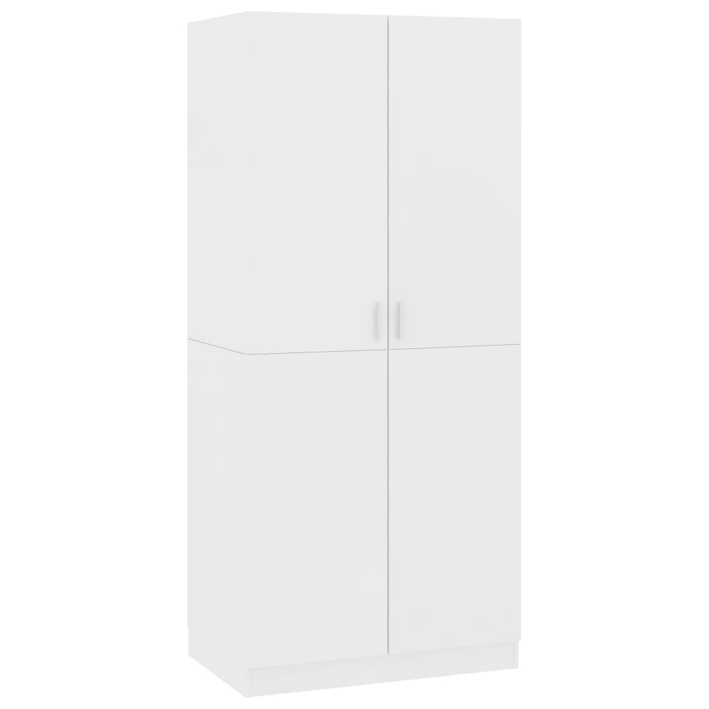 vidaXL Șifonier, alb, 80x52x180 cm, lemn prelucrat vidaXL Șifonier, alb, 80x52x180 cm, lemn prelucrat
