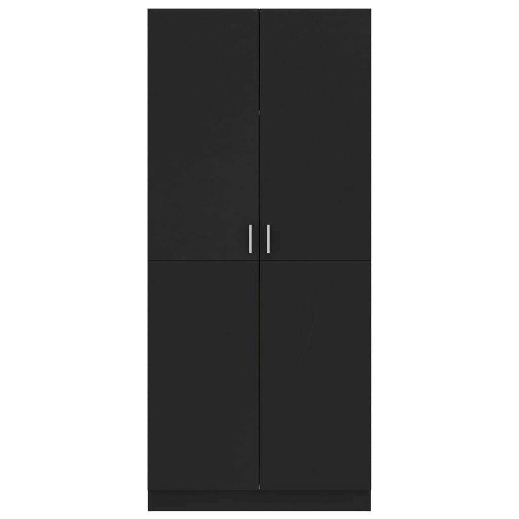 vidaXL Șifonier, negru, 80x52x180 cm, lemn prelucrat