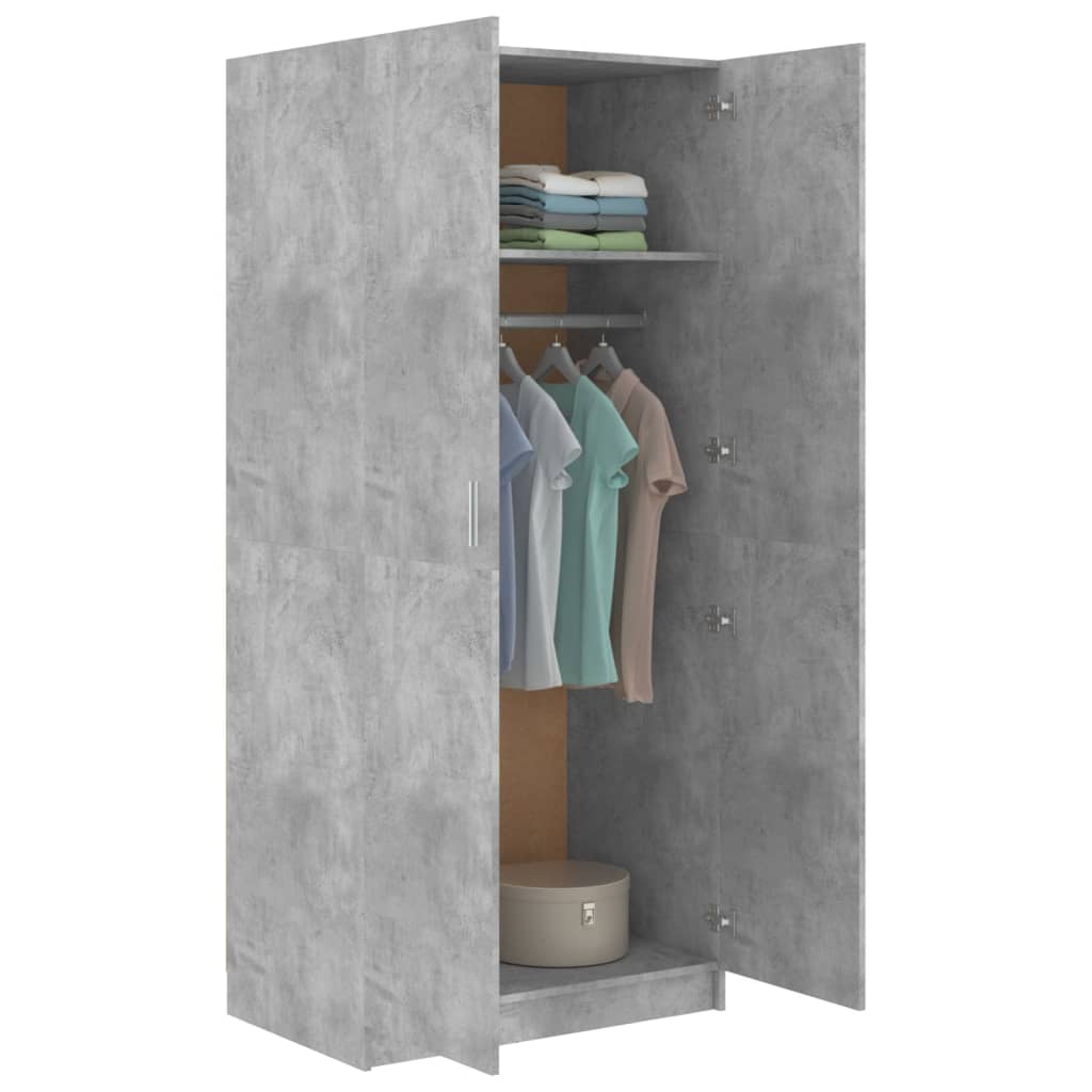 vidaXL Șifonier, gri beton, 80x52x180 cm, lemn prelucrat