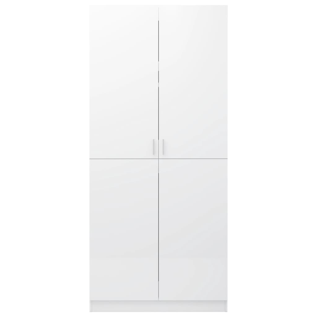 vidaXL Șifonier, alb extralucios, 80x52x180 cm, lemn prelucrat vidaXL Șifonier, alb extralucios, 80x52x180 cm, lemn prelucrat