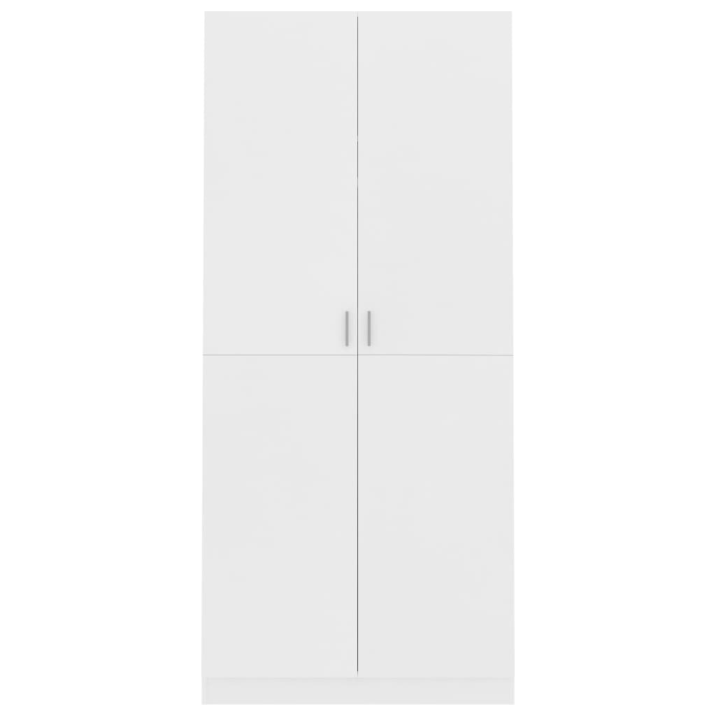 vidaXL Șifonier, alb, 90x52x200 cm, lemn prelucrat
