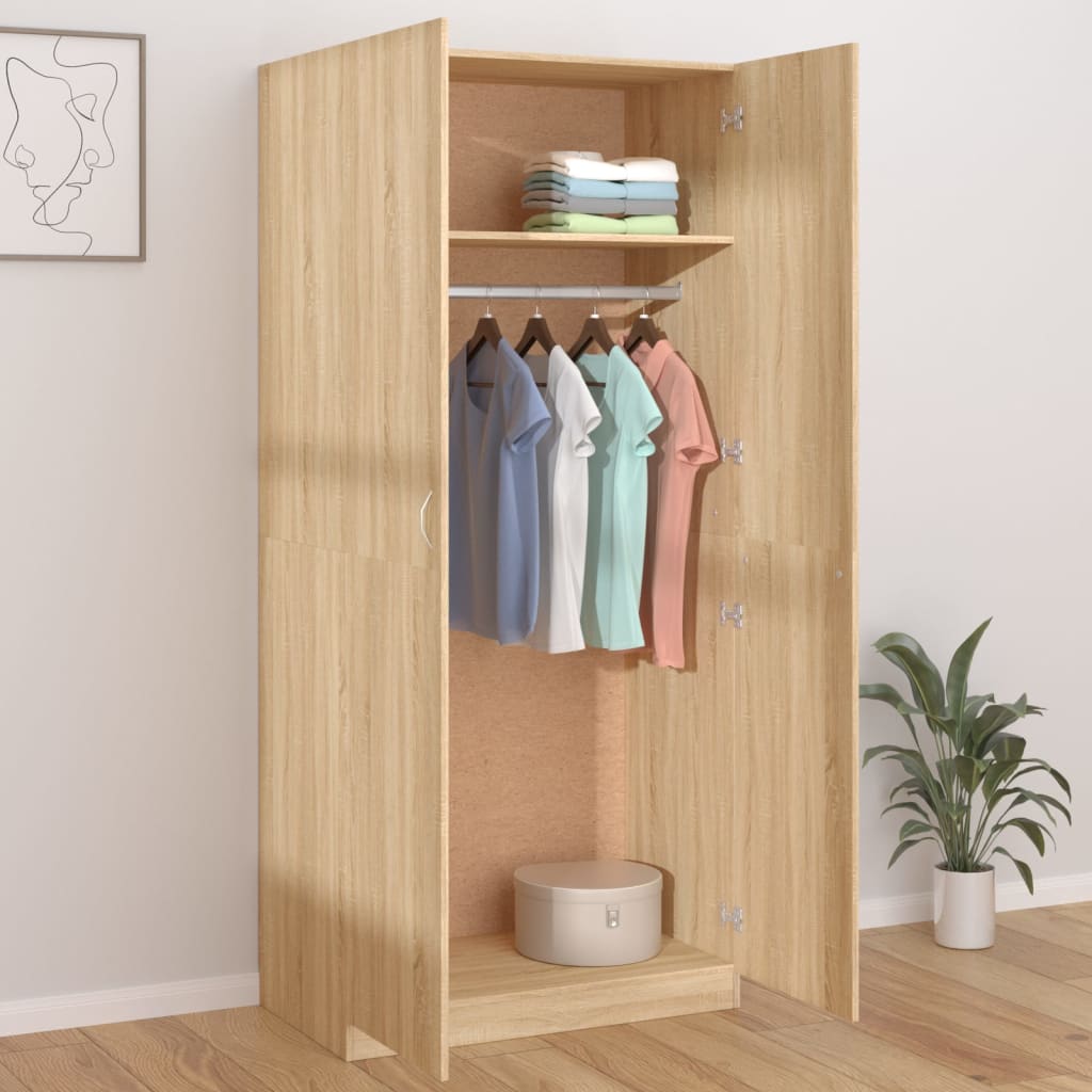 vidaXL Șifonier, culoare stejar sonoma, 90x52x200 cm, lemn prelucrat vidaXL Șifonier, culoare stejar sonoma, 90x52x200 cm, lemn prelucrat