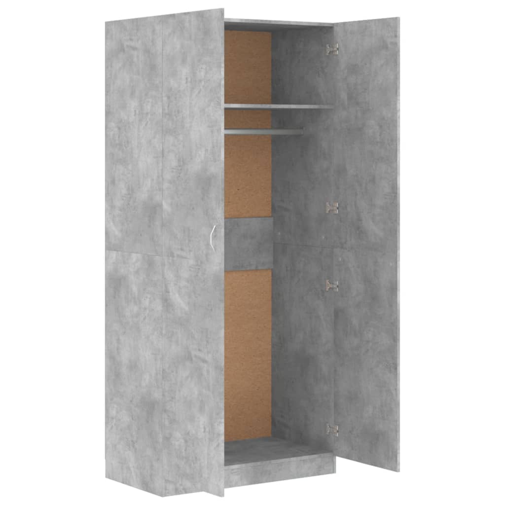 vidaXL Șifonier, gri beton, 90x52x200 cm, lemn prelucrat vidaXL Șifonier, gri beton, 90x52x200 cm, lemn prelucrat