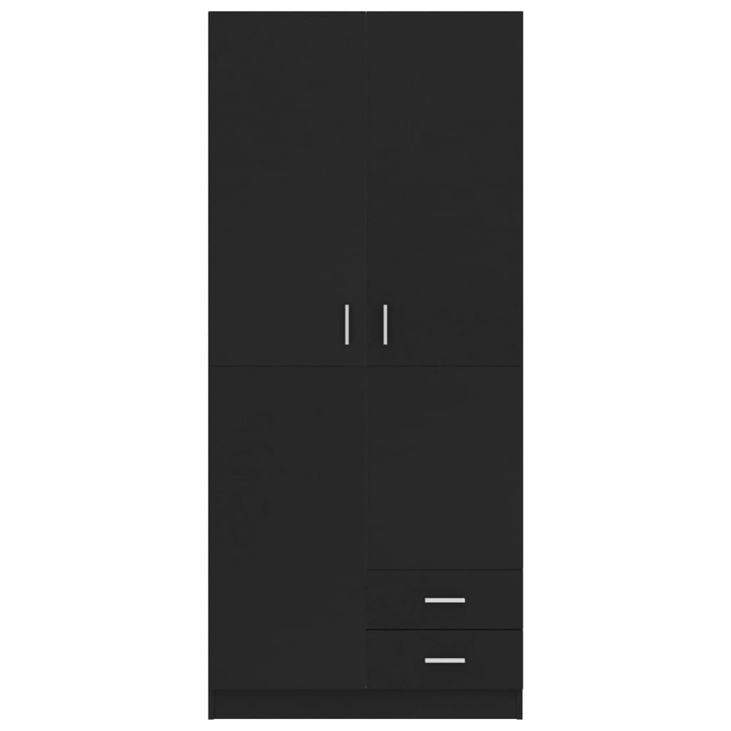 vidaXL Șifonier, negru, 80x52x180 cm, lemn prelucrat