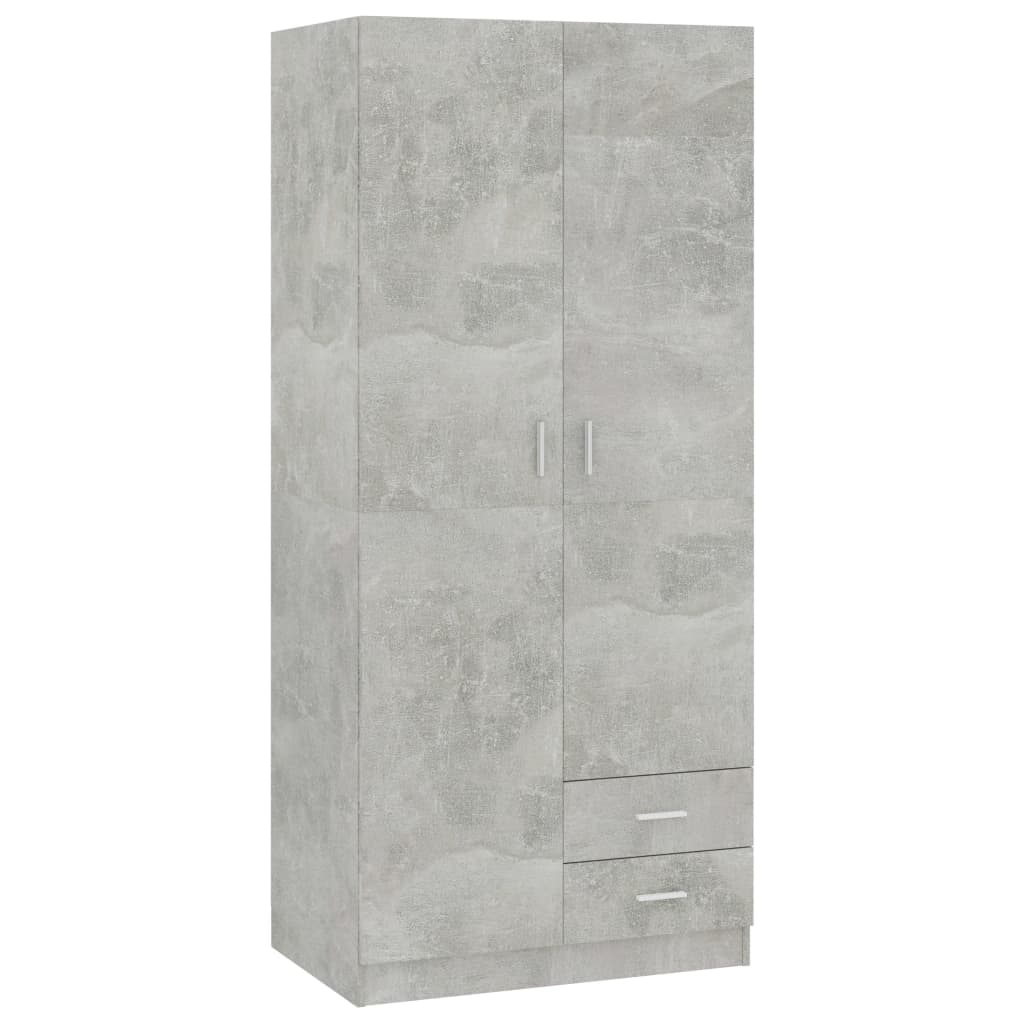 vidaXL Șifonier, gri beton, 80x52x180 cm, lemn prelucrat vidaXL Șifonier, gri beton, 80x52x180 cm, lemn prelucrat