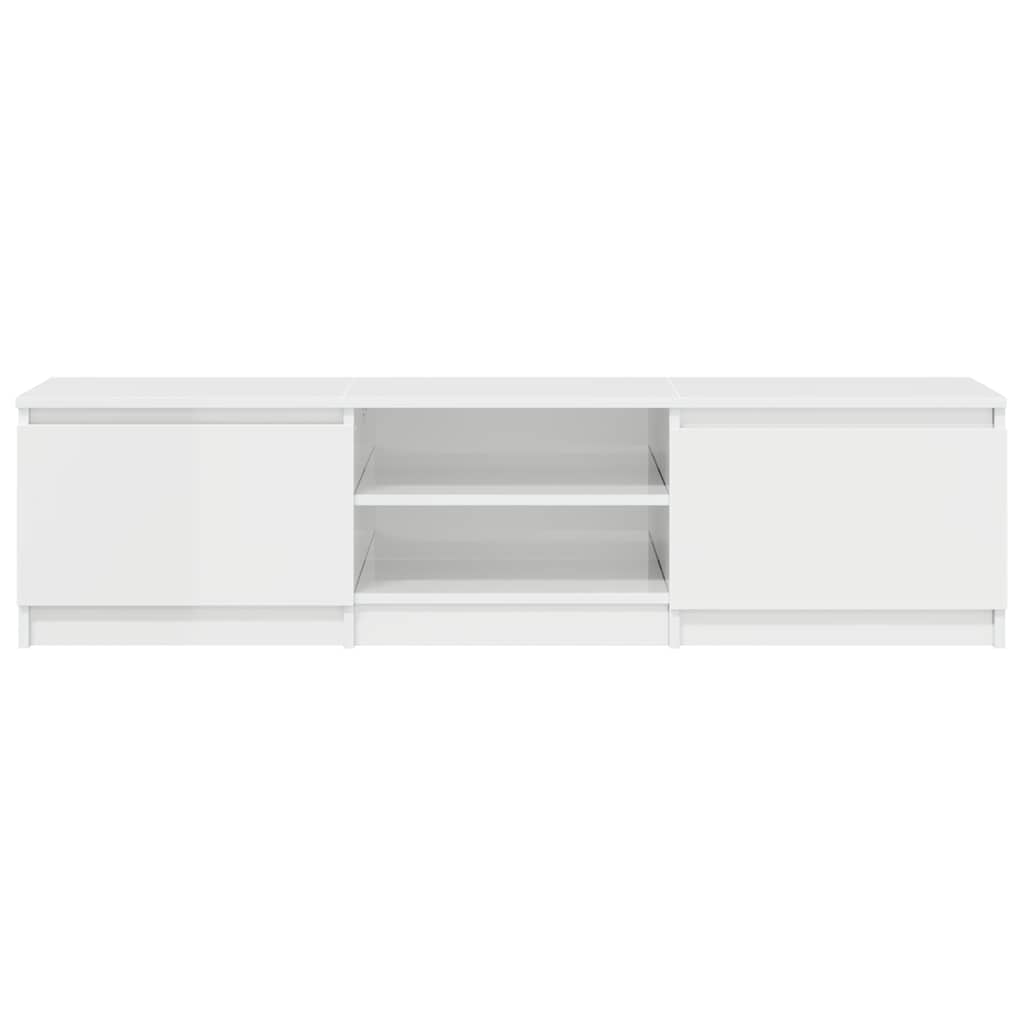 vidaXL Dulap TV, alb extralucios, 140x40x35,5 cm, lemn prelucrat vidaXL Dulap TV, alb extralucios, 140x40x35,5 cm, lemn prelucrat