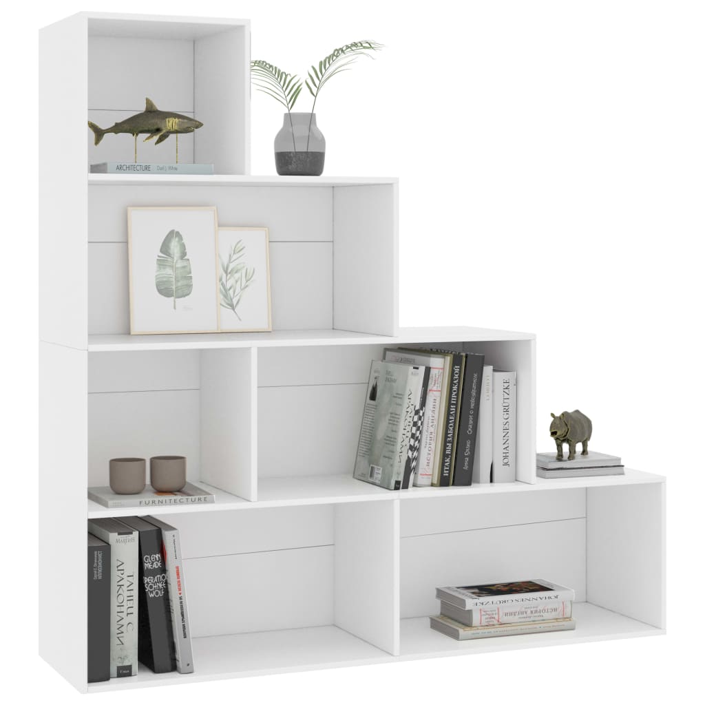 vidaXL Bibliotecă/Separator cameră, alb, 155x24x160 cm, lemn prelucrat