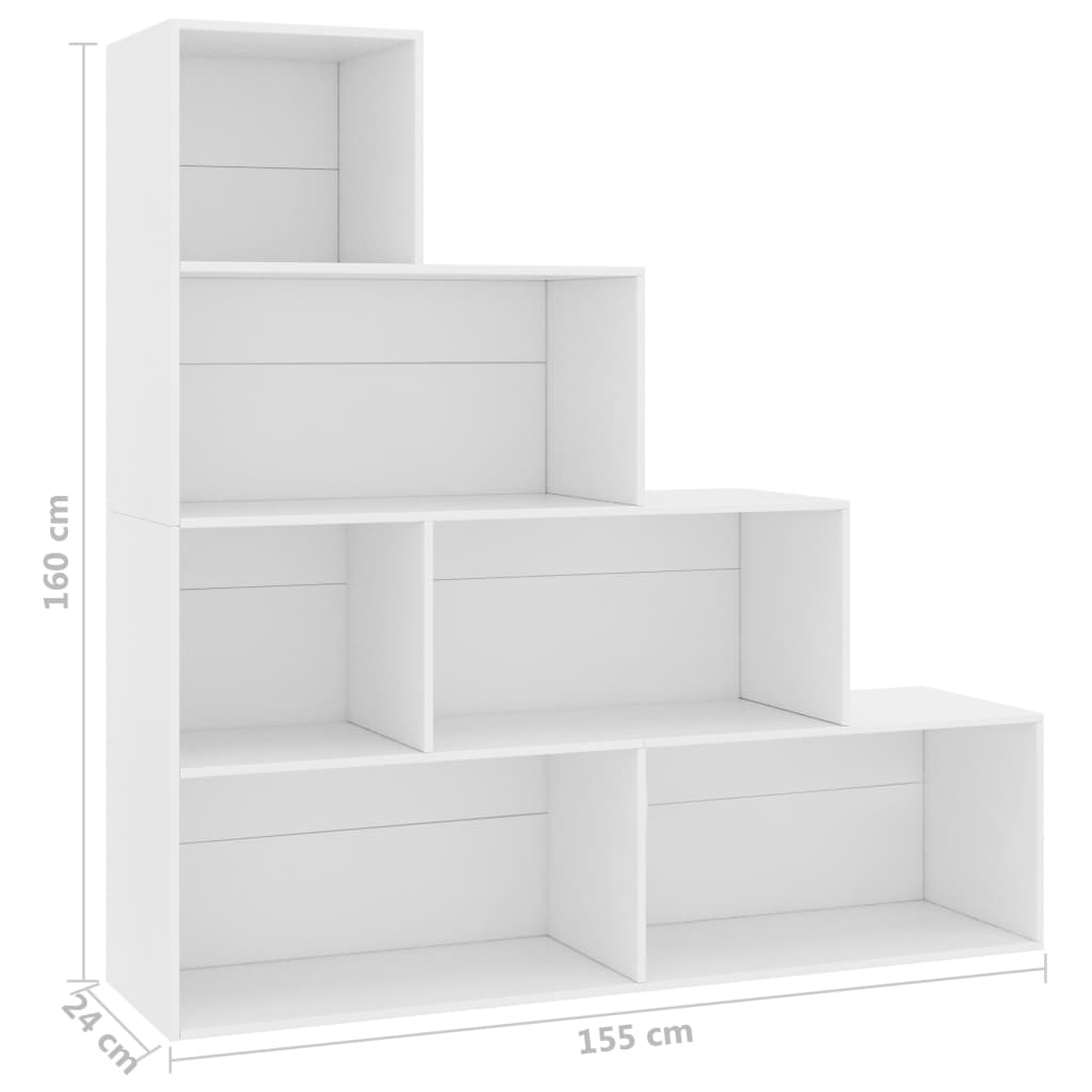 vidaXL Bibliotecă/Separator cameră, alb, 155x24x160 cm, lemn prelucrat