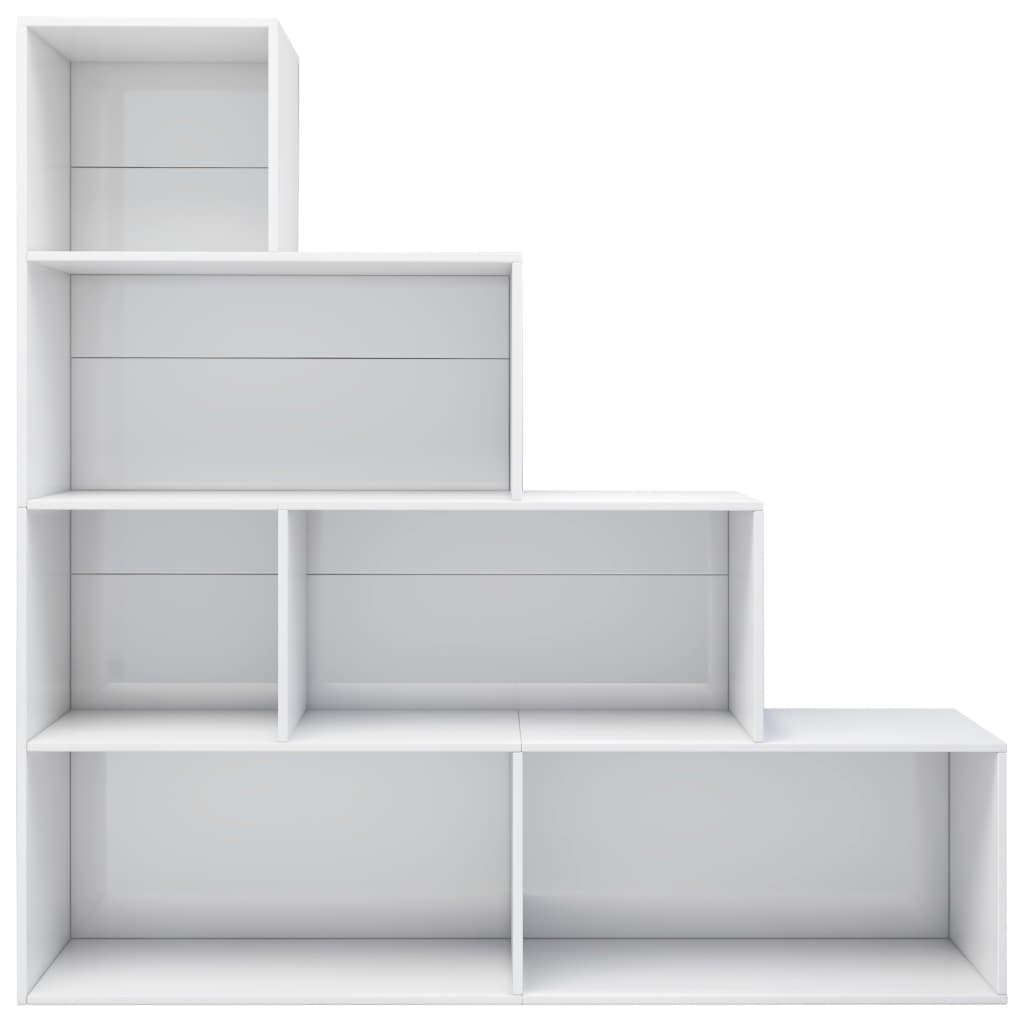 vidaXL Bibliotecă/Separator, alb lucios, 155x24x160 cm, lemn prelucrat vidaXL Bibliotecă/Separator, alb lucios, 155x24x160 cm, lemn prelucrat