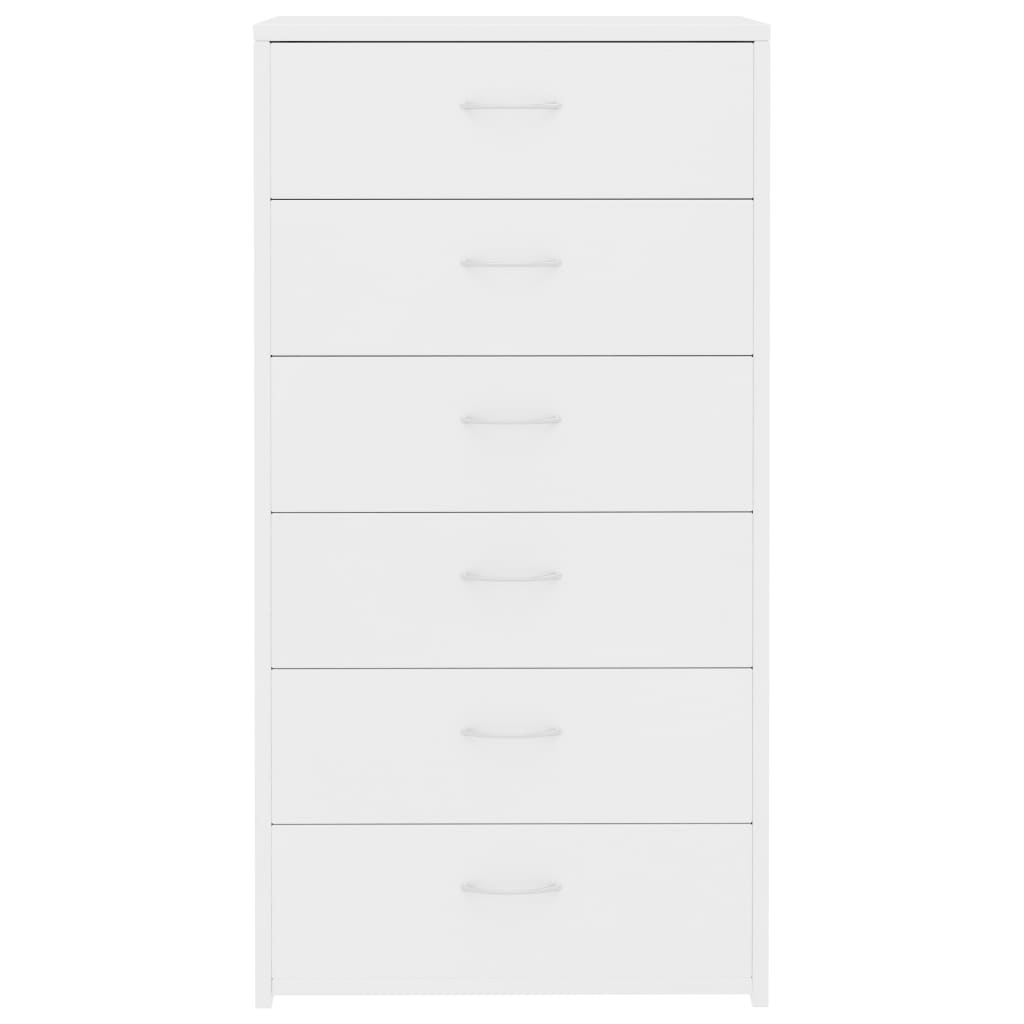 vidaXL Dulap cu 6 sertare, alb, 50x34x96 cm, lemn prelucrat vidaXL Dulap cu 6 sertare, alb, 50x34x96 cm, lemn prelucrat