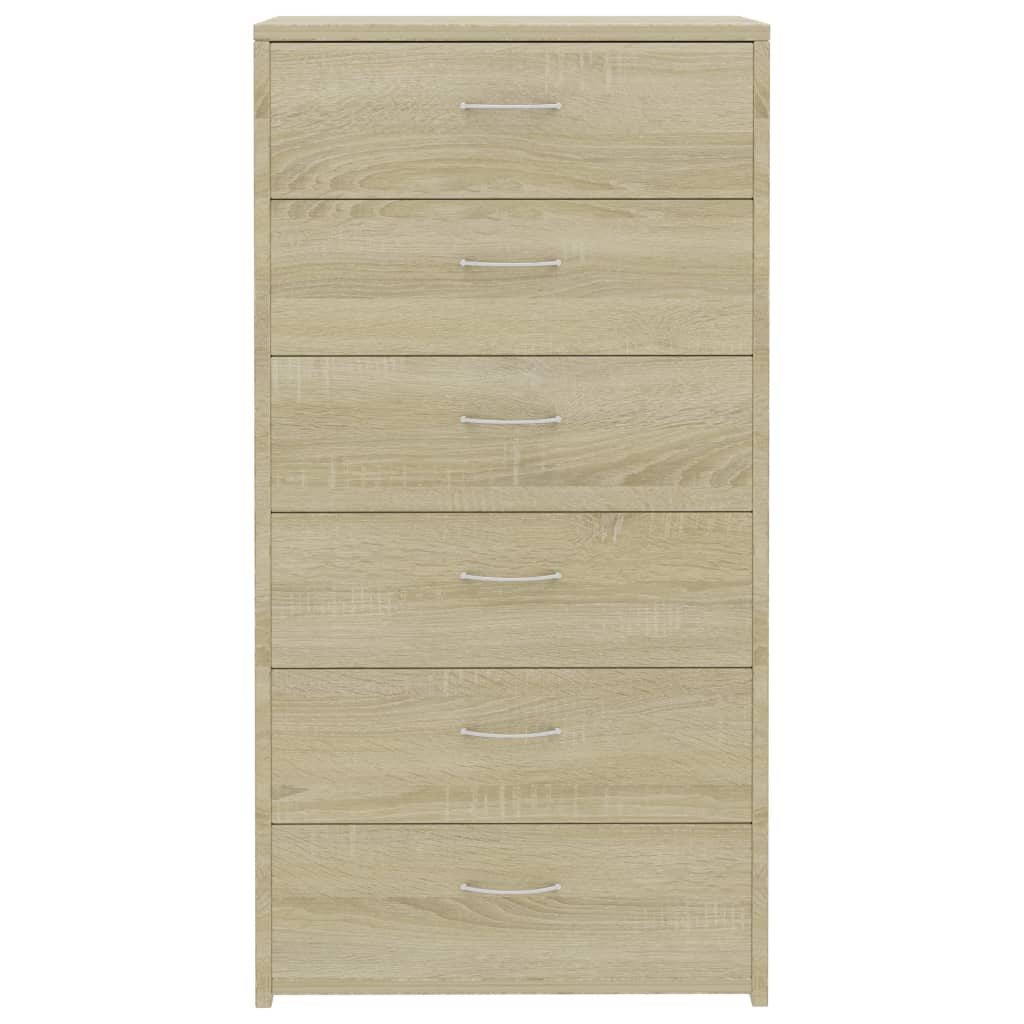 vidaXL Dulap cu 6 sertare, stejar Sonoma, 50x34x96 cm, lemn prelucrat