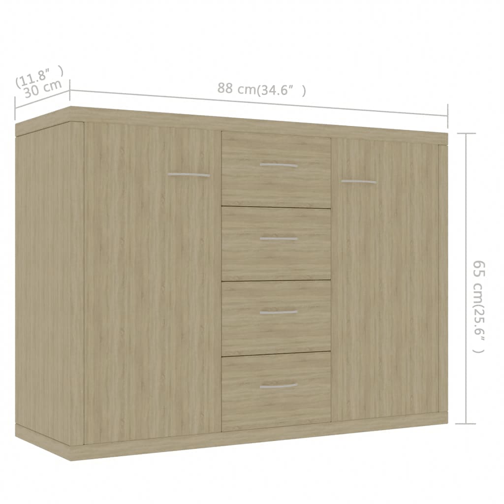 vidaXL Dulap, stejar Sonoma, 88 x 30 x 65 cm, lemn prelucrat