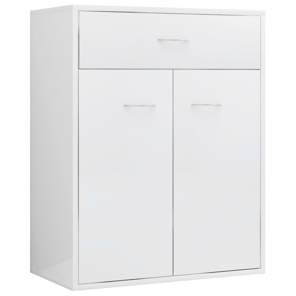 vidaXL Dulap, alb extralucios, 60x30x75 cm, lemn prelucrat