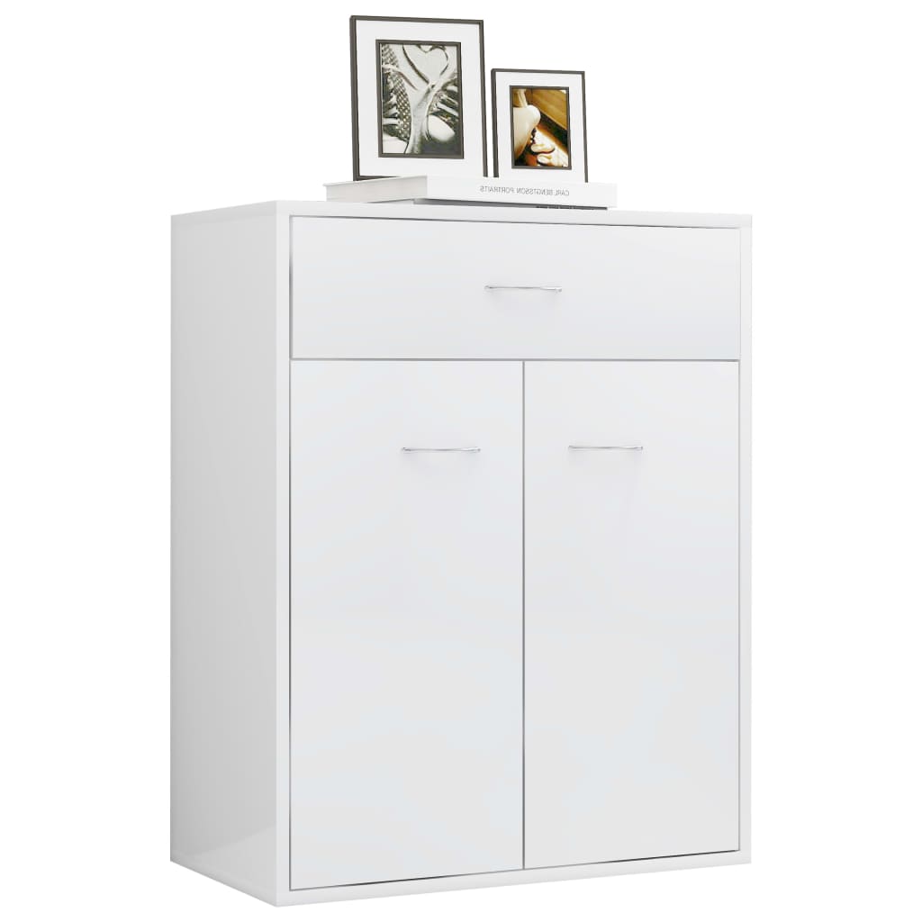 vidaXL Dulap, alb extralucios, 60x30x75 cm, lemn prelucrat