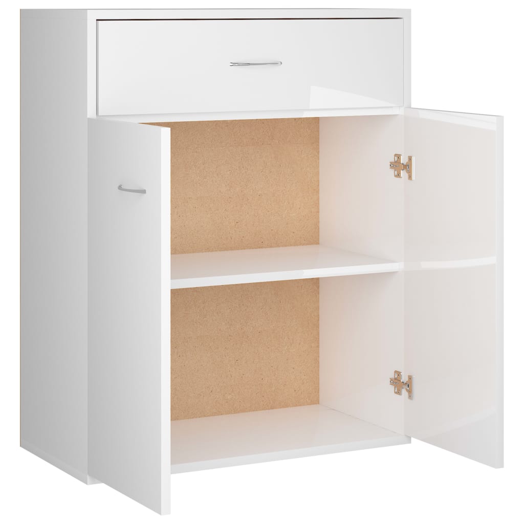 vidaXL Dulap, alb extralucios, 60x30x75 cm, lemn prelucrat