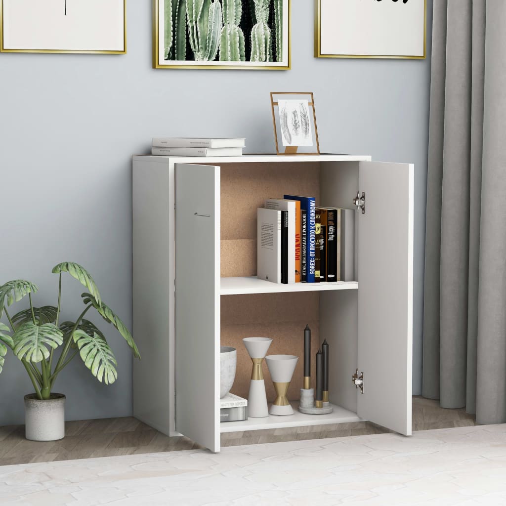 vidaXL Dulap, alb, 60x30x75 cm, lemn prelucrat