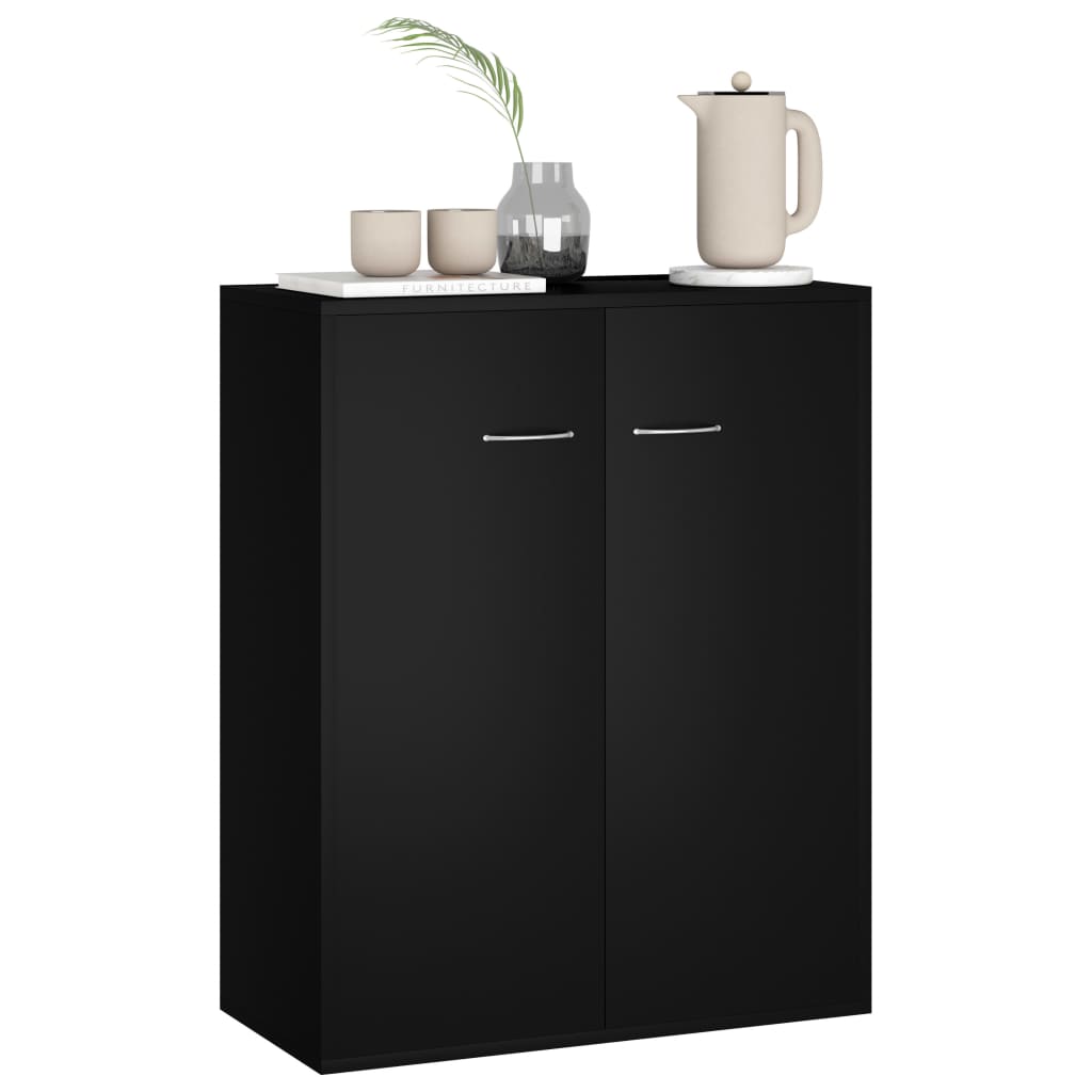 vidaXL Dulap, negru, 60x30x75 cm, lemn prelucrat