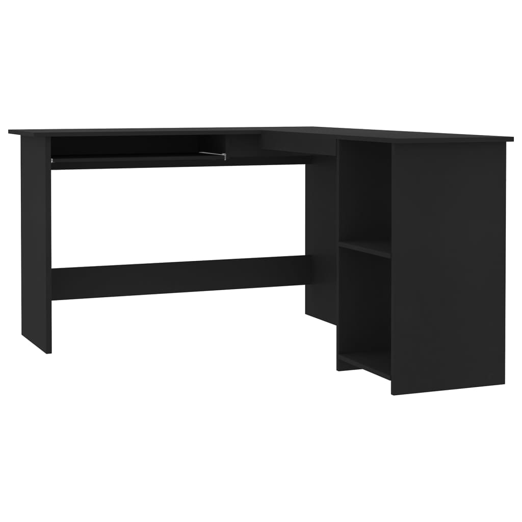 vidaXL Birou de colț în formă de L, negru 120x140x75 cm lemn prelucrat vidaXL Birou de colț în formă de L, negru 120x140x75 cm lemn prelucrat