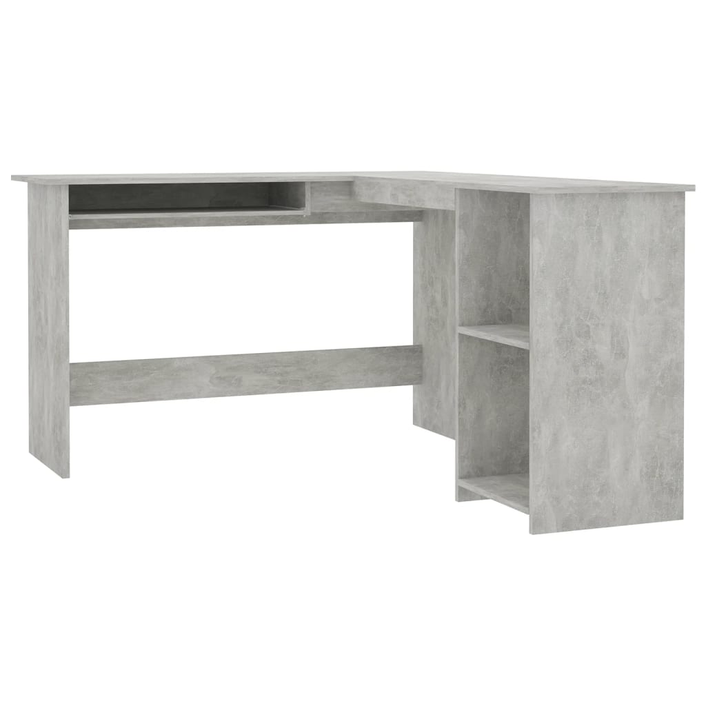vidaXL Birou de colț în formă de L, gri beton, 120x140x75 cm, lemn
