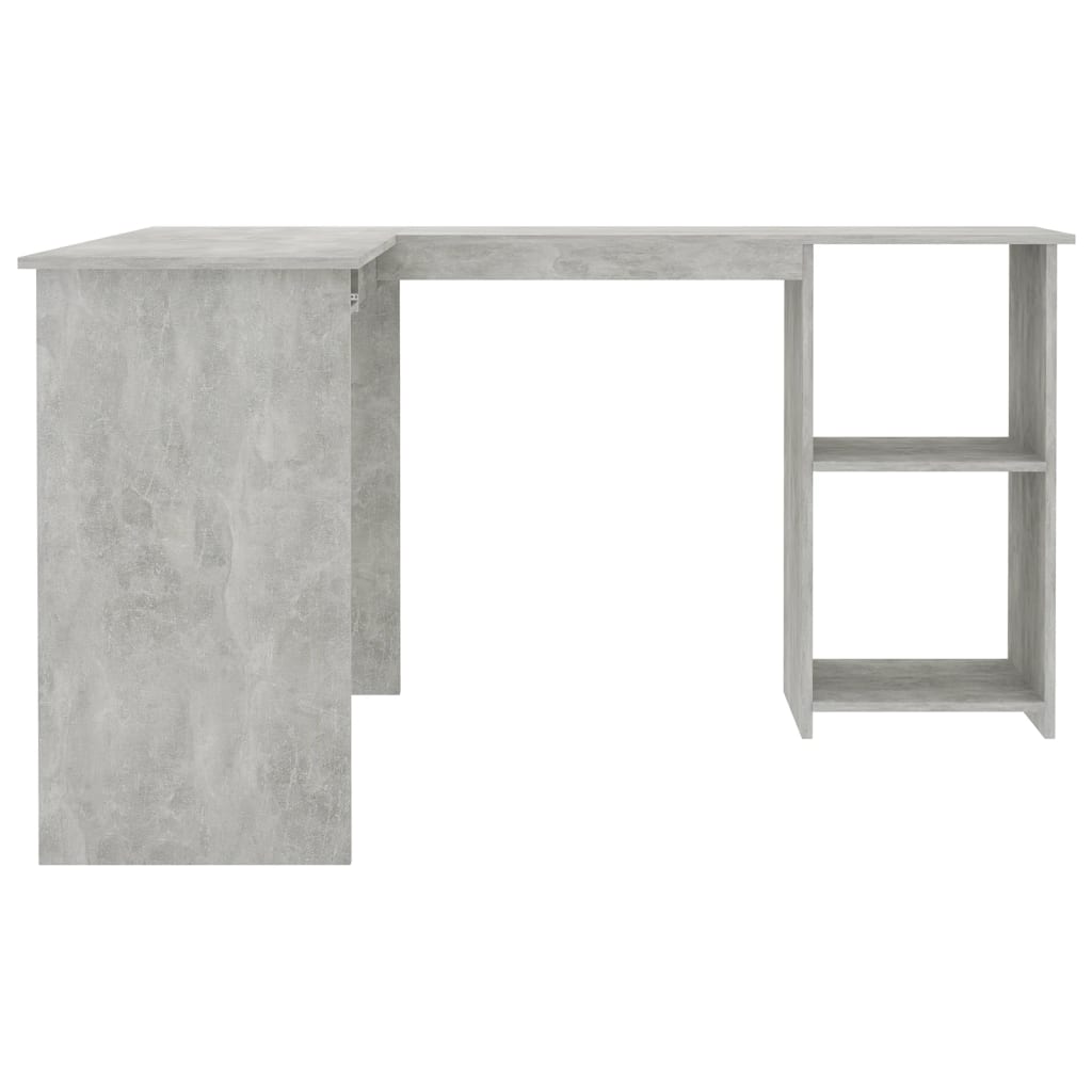 vidaXL Birou de colț în formă de L, gri beton, 120x140x75 cm, lemn