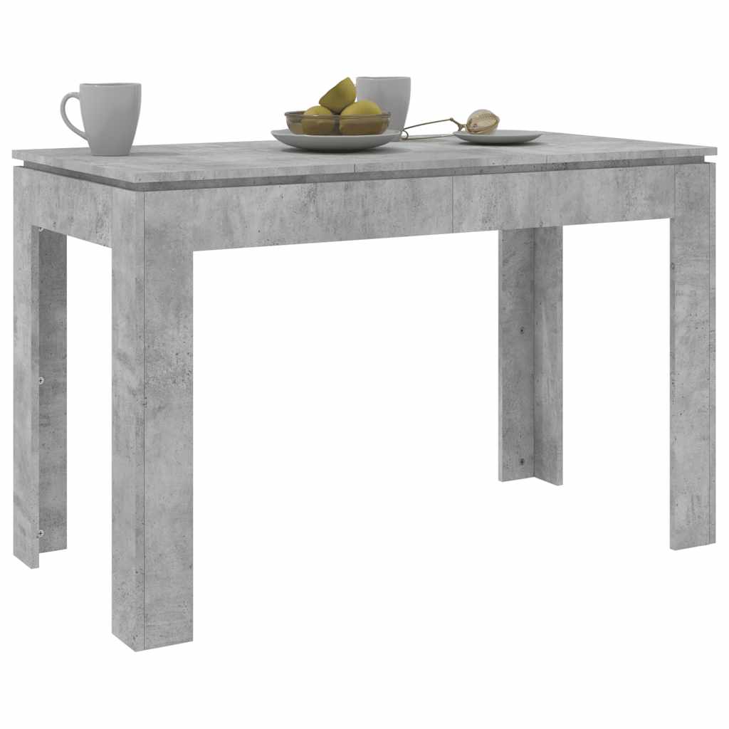 vidaXL Masă de bucătărie, gri beton, 120x60x76 cm, lemn prelucrat vidaXL Masă de bucătărie, gri beton, 120x60x76 cm, lemn prelucrat