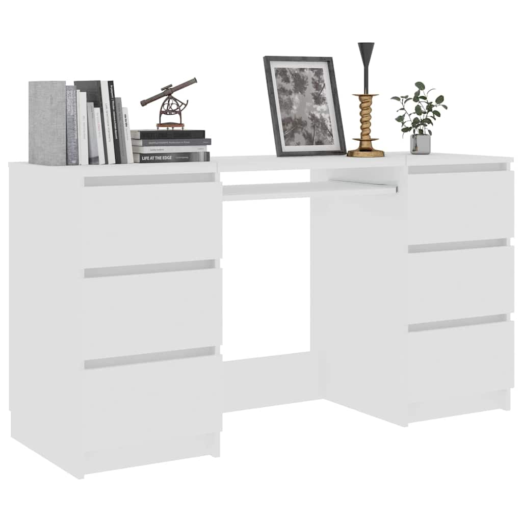 vidaXL Birou de scris, alb, 140x50x77 cm, lemn prelucrat