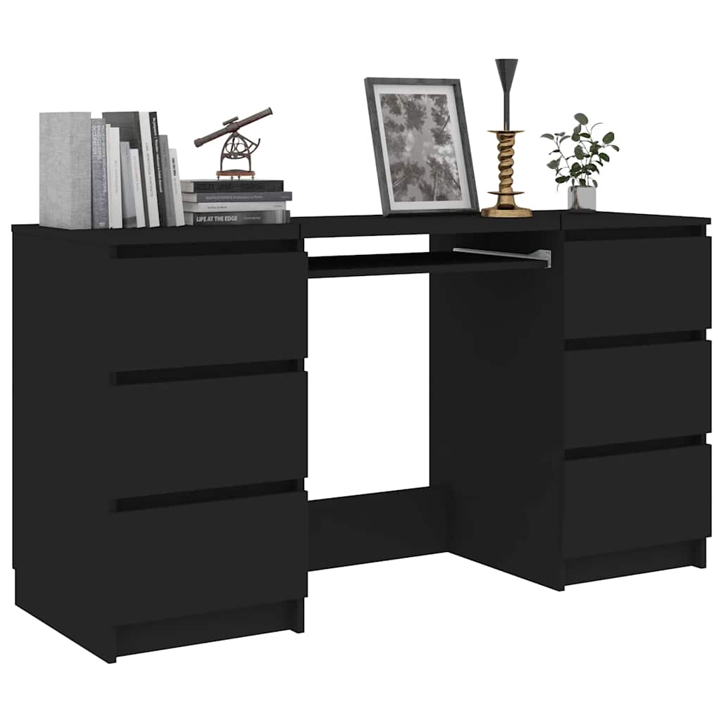 vidaXL Birou de scris, negru, 140x50x77 cm, lemn prelucrat