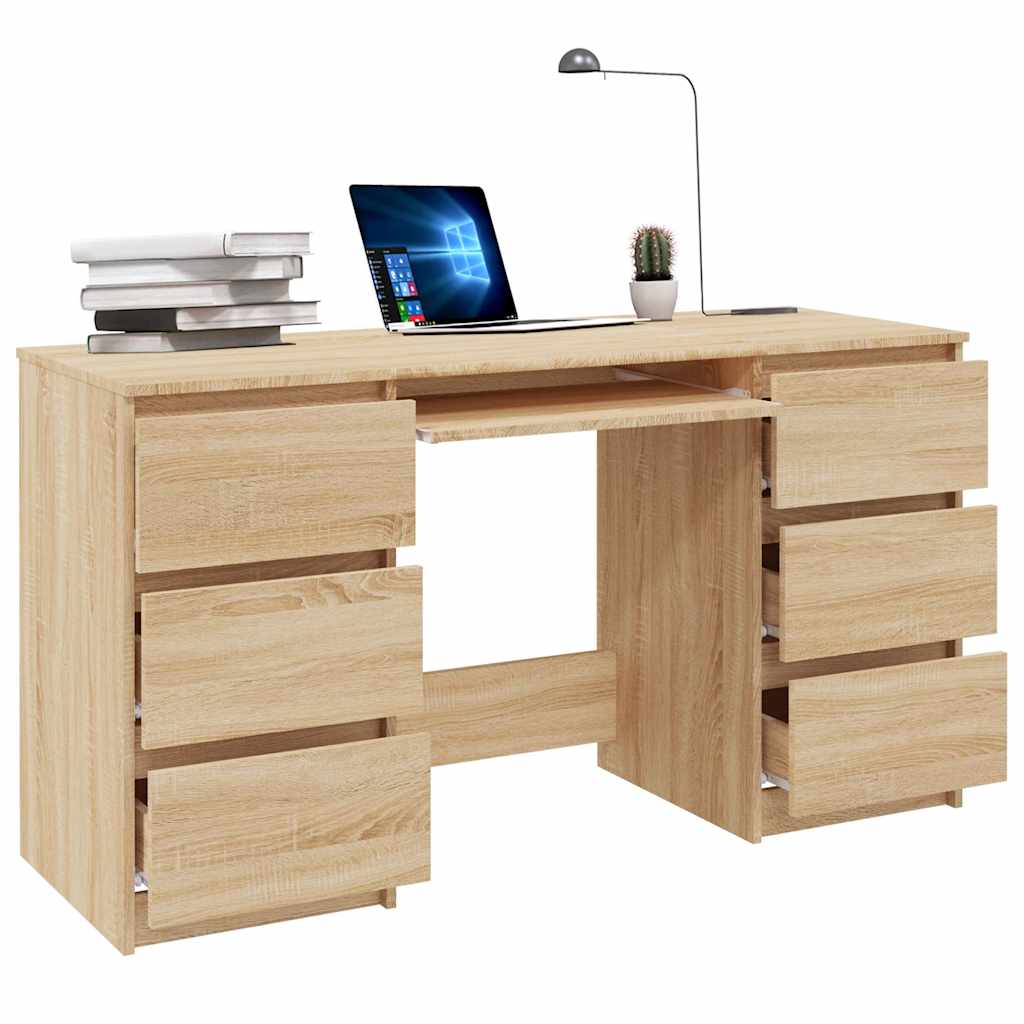 vidaXL Birou de scris, stejar sonoma, 140x50x77 cm, lemn prelucrat