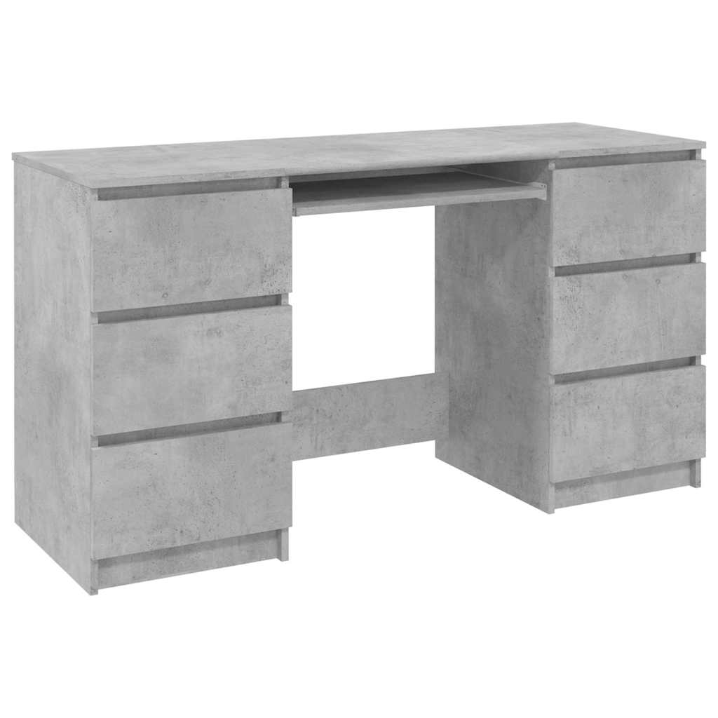 vidaXL Birou de scris, gri beton, 140x50x77 cm, lemn prelucrate