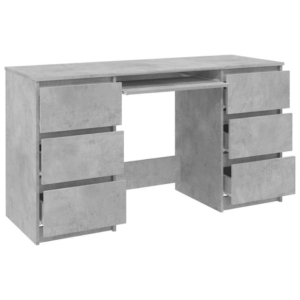 vidaXL Birou de scris, gri beton, 140x50x77 cm, lemn prelucrate