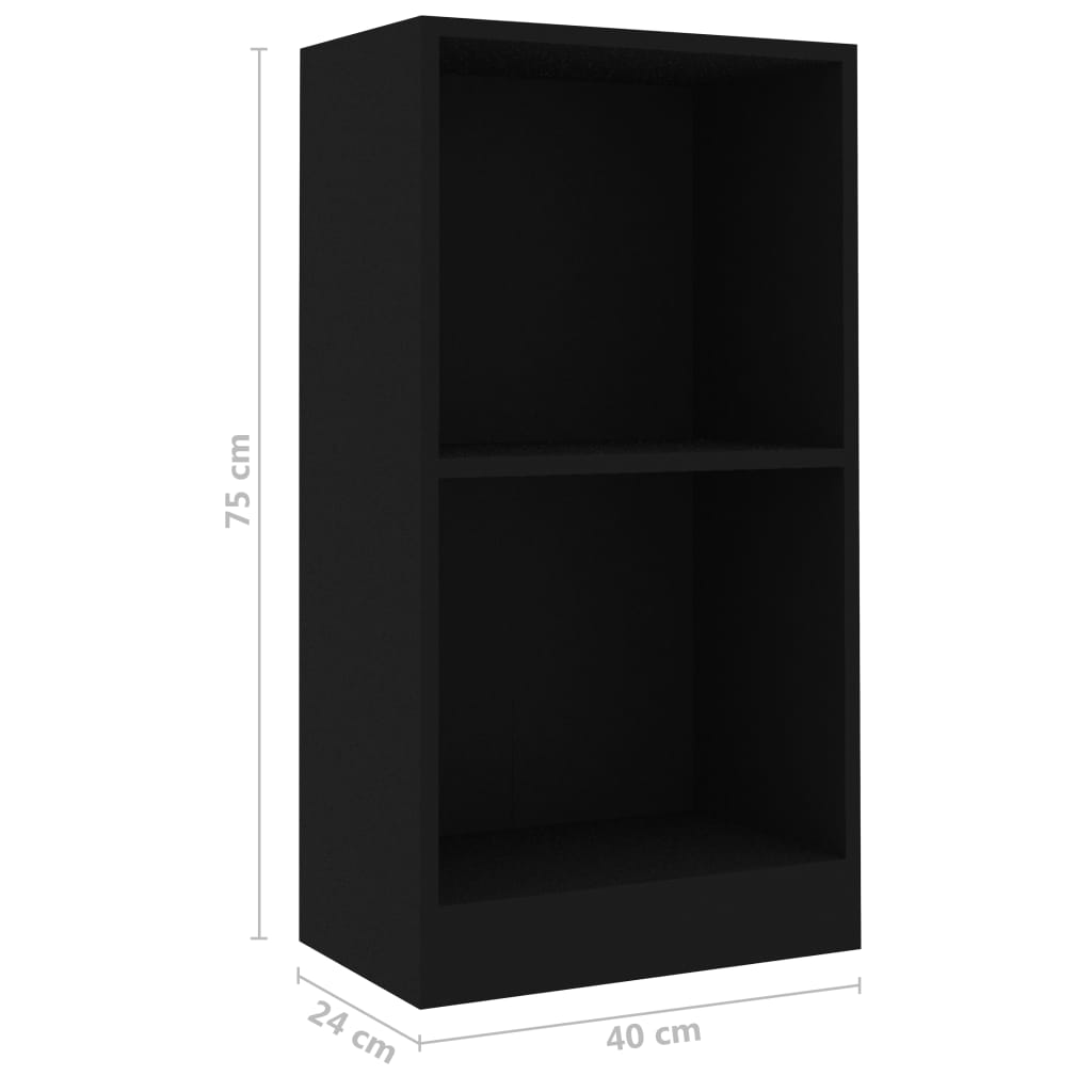 vidaXL Bibliotecă, negru, 40x24x75 cm, lemn prelucrat vidaXL Bibliotecă, negru, 40x24x75 cm, lemn prelucrat