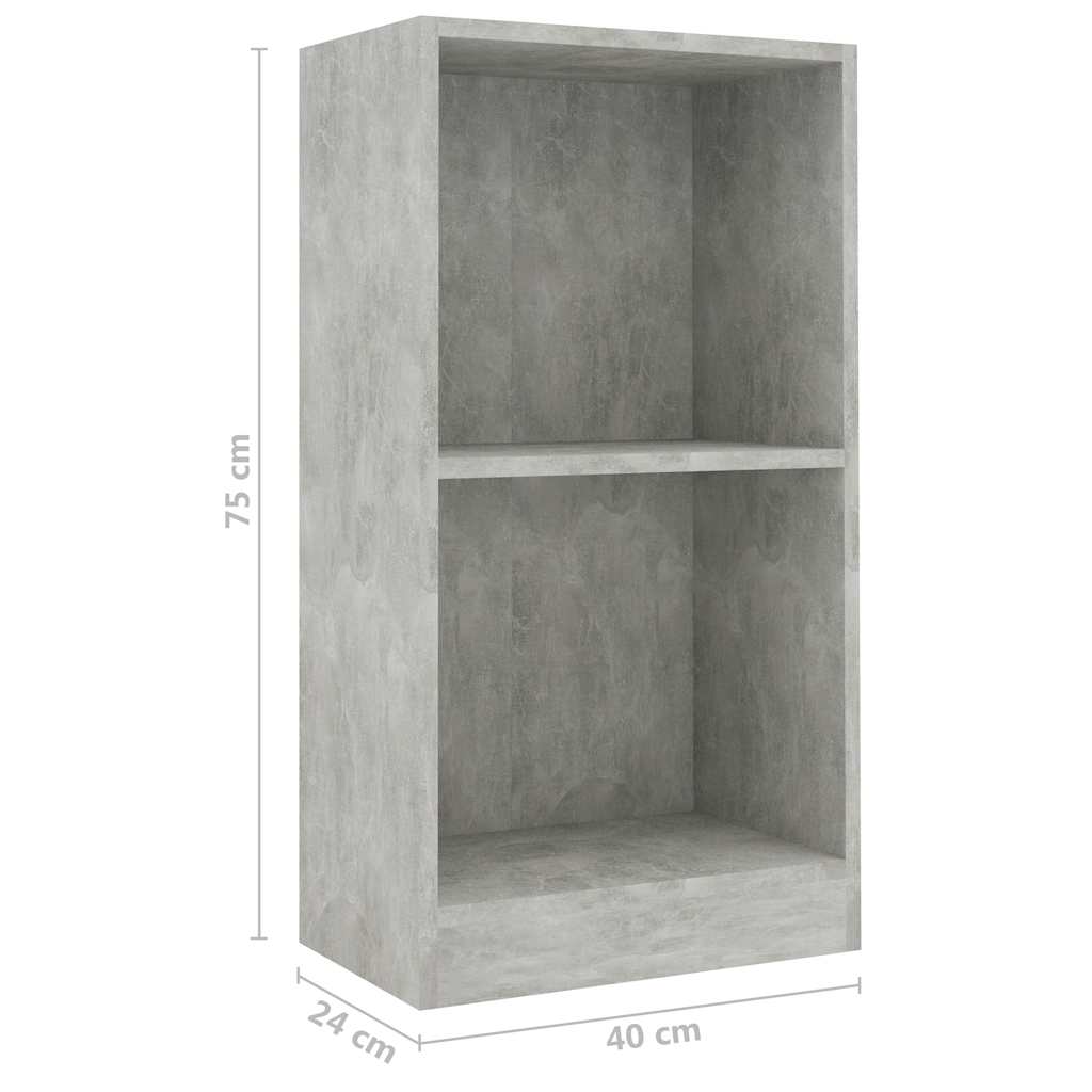 vidaXL Bibliotecă, gri beton, 40x24x75 cm, lemn prelucrat vidaXL Bibliotecă, gri beton, 40x24x75 cm, lemn prelucrat