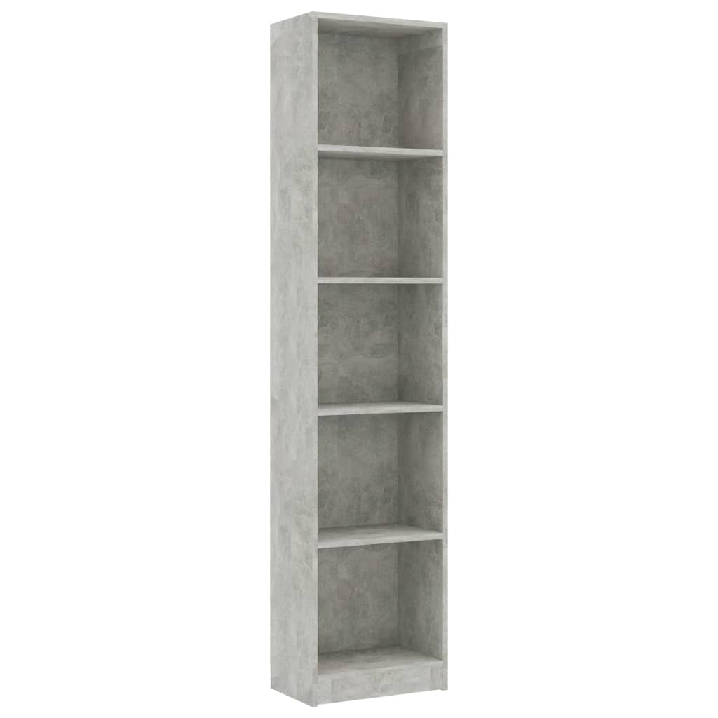 vidaXL Bibliotecă cu 5 rafturi, gri beton, 40x24x175 cm lemn prelucrat vidaXL Bibliotecă cu 5 rafturi, gri beton, 40x24x175 cm lemn prelucrat