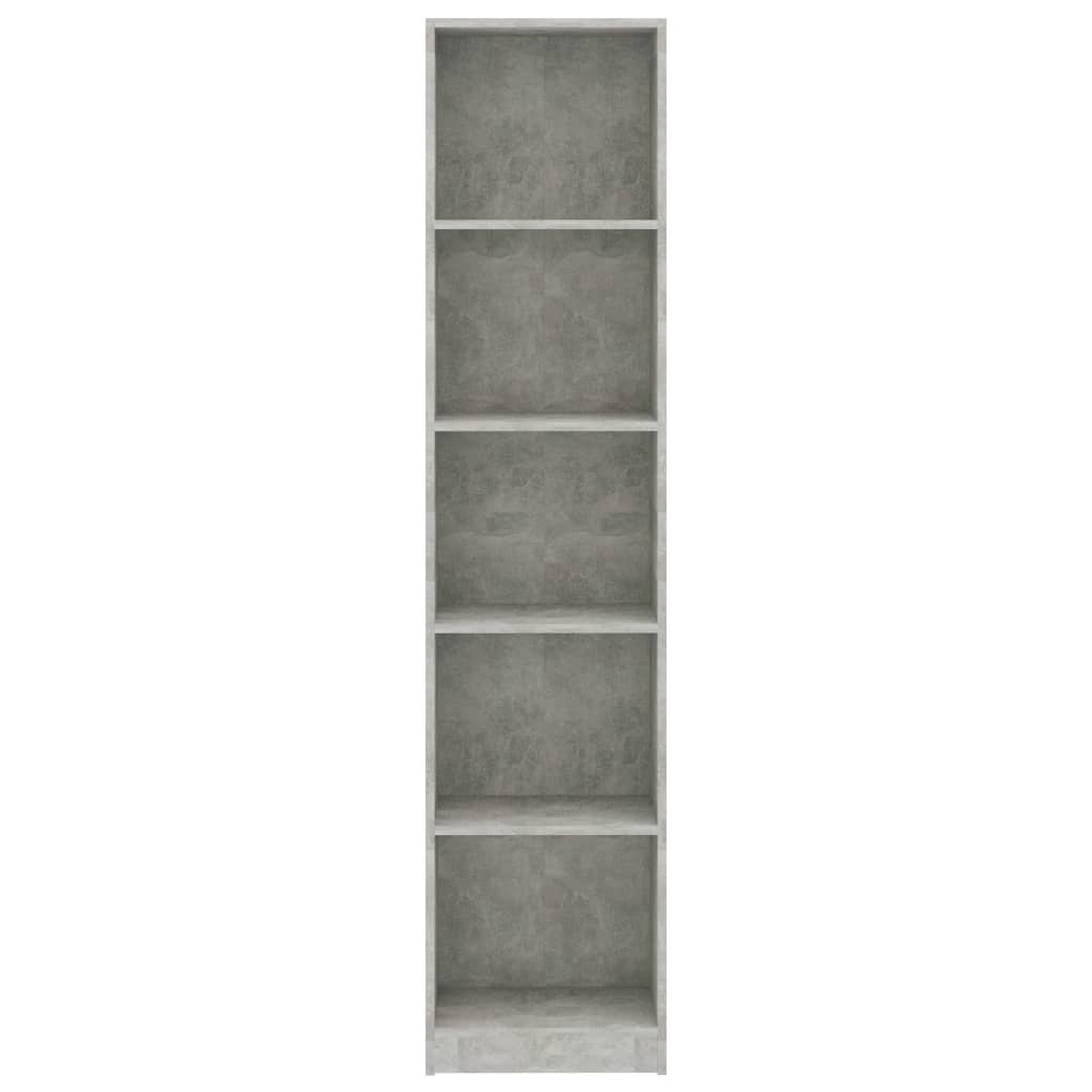 vidaXL Bibliotecă cu 5 rafturi, gri beton, 40x24x175 cm lemn prelucrat vidaXL Bibliotecă cu 5 rafturi, gri beton, 40x24x175 cm lemn prelucrat