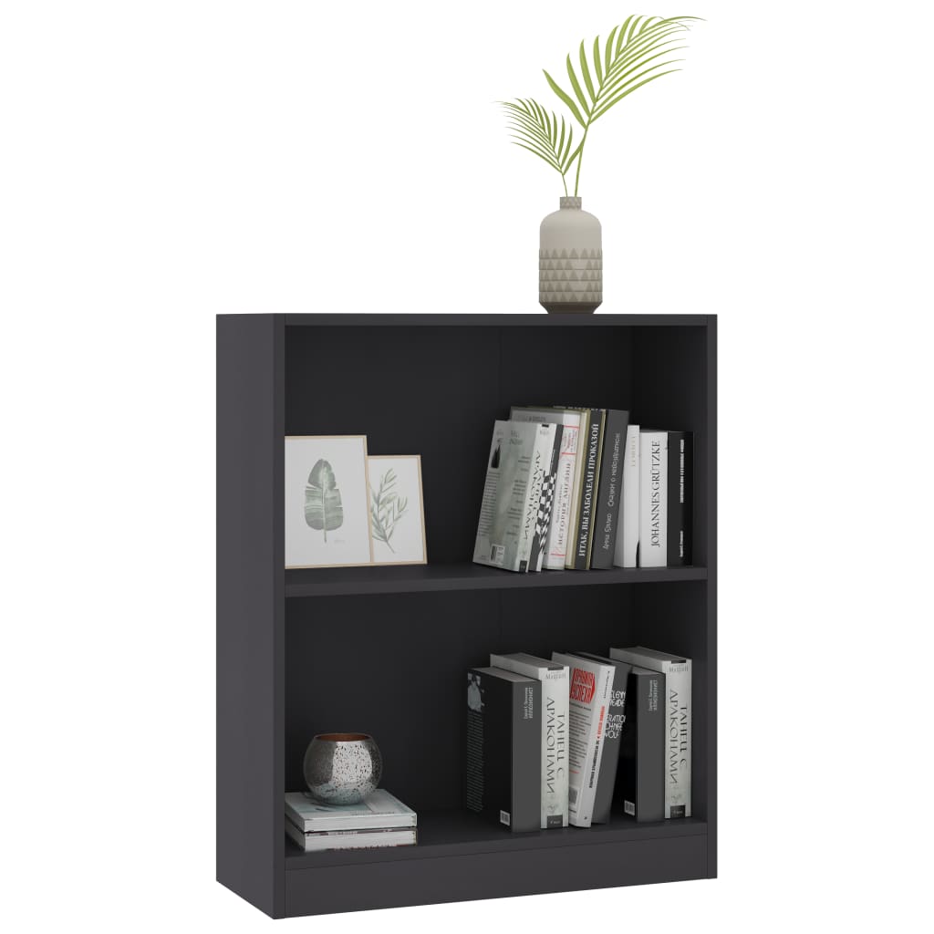 vidaXL Bibliotecă, gri, 60x24x76 cm, lemn compozit vidaXL Bibliotecă, gri, 60x24x76 cm, lemn compozit