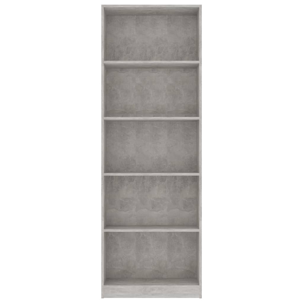 vidaXL Bibliotecă cu 5 rafturi, gri beton, 60x24x175 cm lemn prelucrat vidaXL Bibliotecă cu 5 rafturi, gri beton, 60x24x175 cm lemn prelucrat
