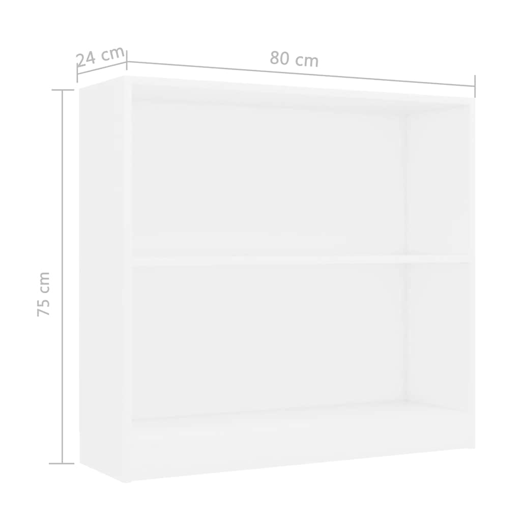 vidaXL Bibliotecă, alb, 80x24x75 cm, lemn prelucrat vidaXL Bibliotecă, alb, 80x24x75 cm, lemn prelucrat