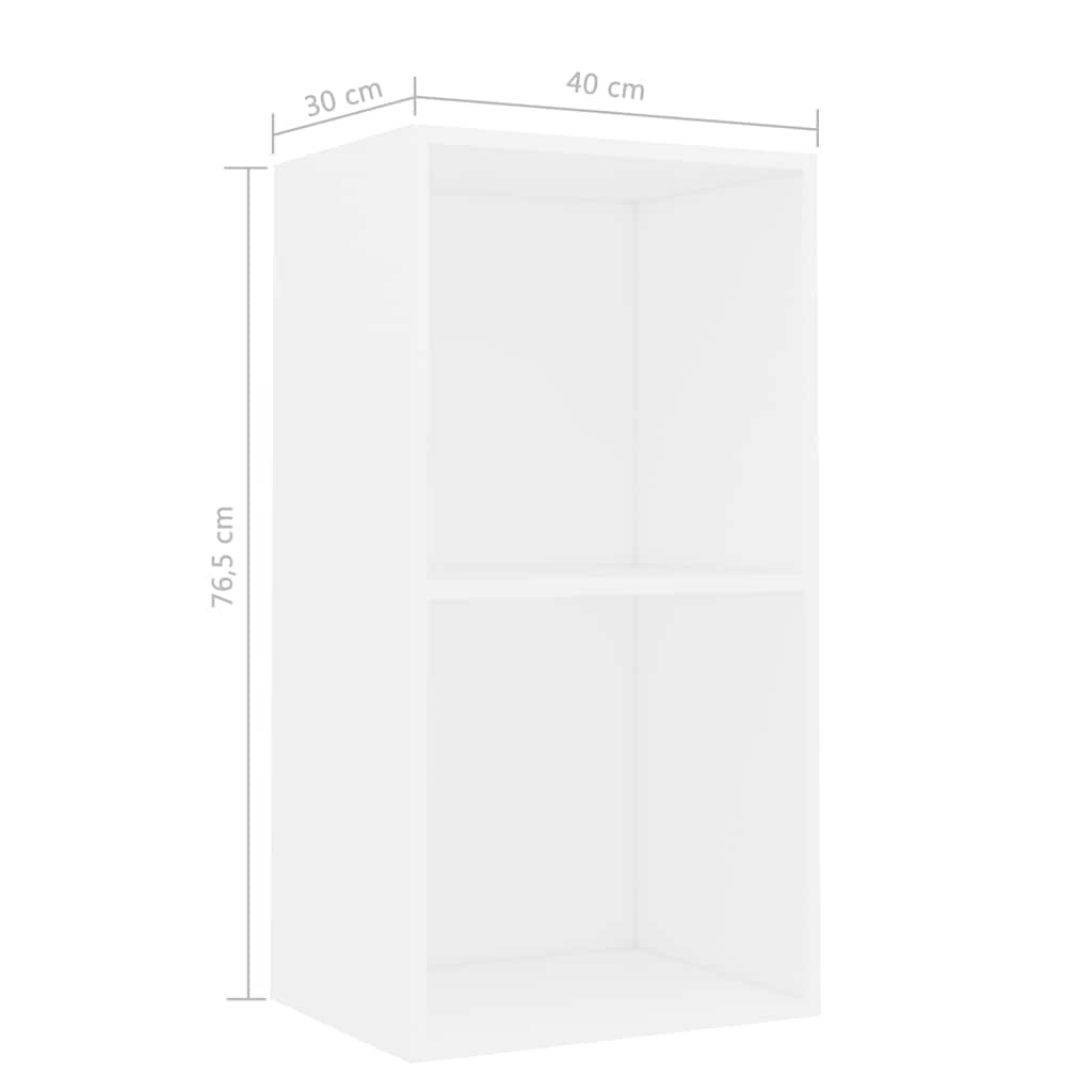 vidaXL Bibliotecă, alb, 40x30x76,5 cm, lemn prelucrat vidaXL Bibliotecă, alb, 40x30x76,5 cm, lemn prelucrat