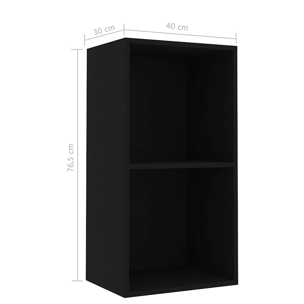 vidaXL Bibliotecă, negru, 40x30x76,5 cm, lemn prelucrat vidaXL Bibliotecă, negru, 40x30x76,5 cm, lemn prelucrat
