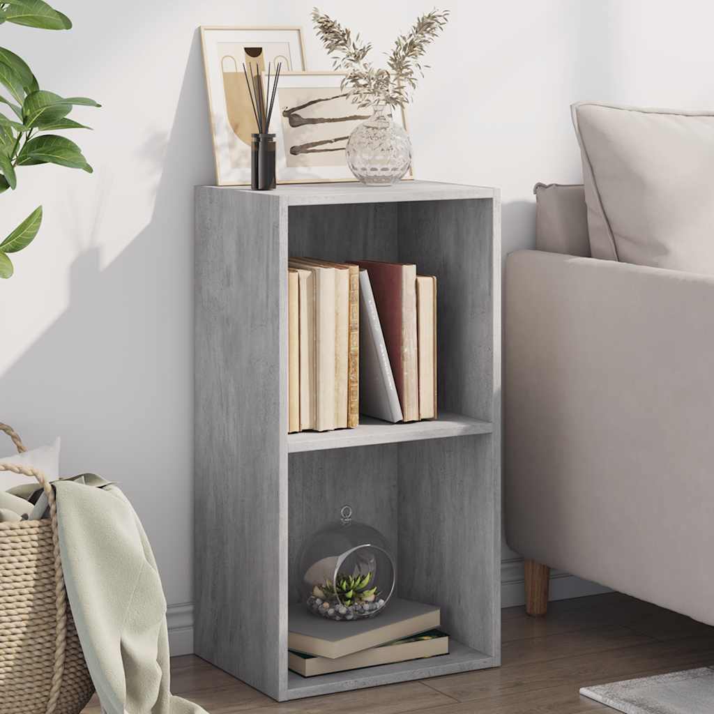 vidaXL Bibliotecă, 2 rafturi, gri beton, 40 x 30 x 76,5 cm, PAL vidaXL Bibliotecă, 2 rafturi, gri beton, 40 x 30 x 76,5 cm, PAL