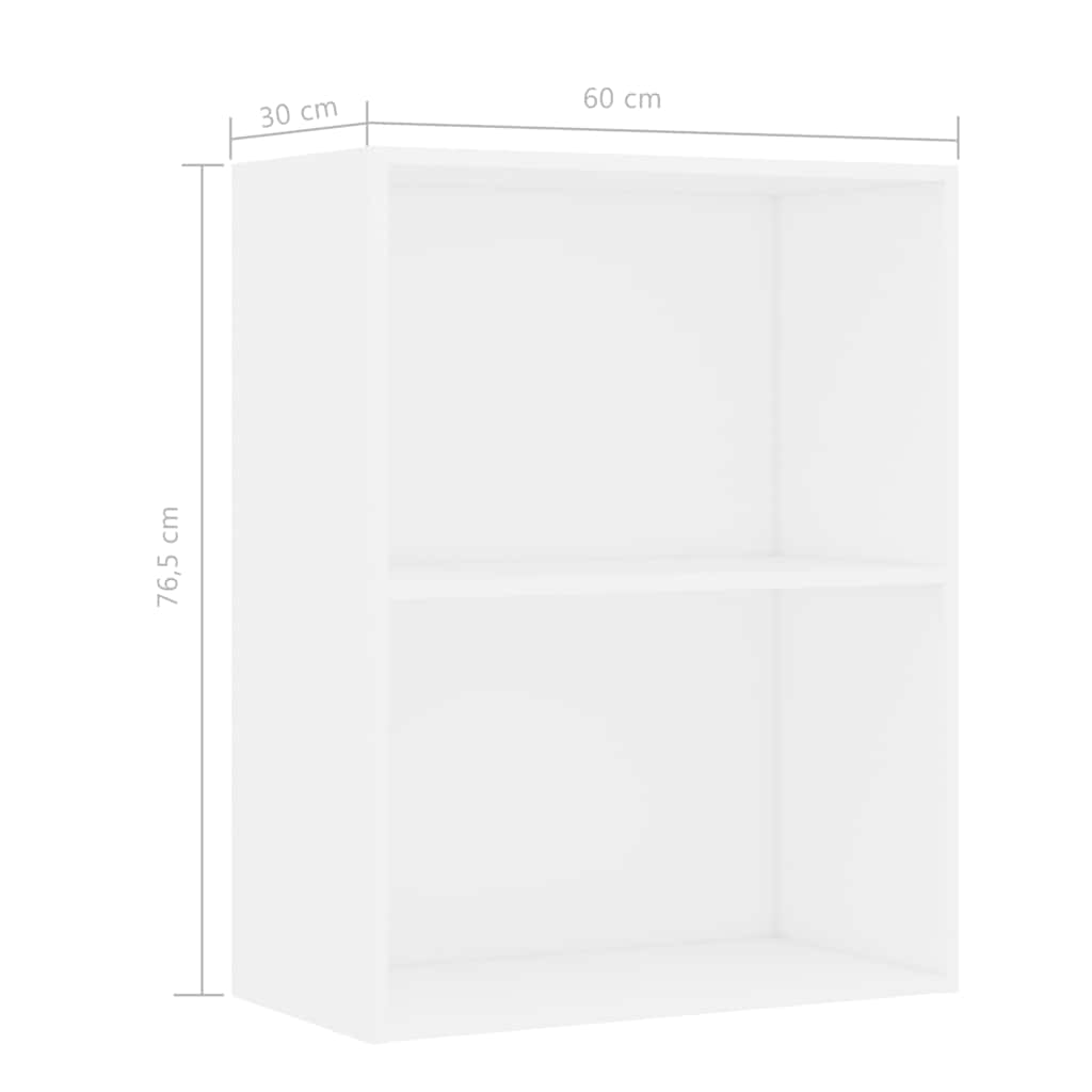 vidaXL Bibliotecă, alb, 60x30x76,5 cm, lemn prelucrat vidaXL Bibliotecă, alb, 60x30x76,5 cm, lemn prelucrat