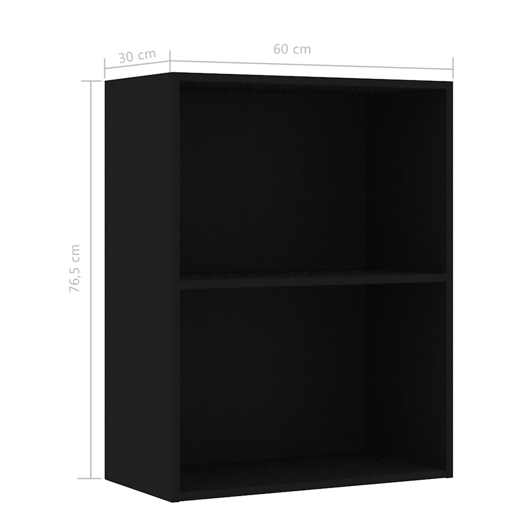 vidaXL Bibliotecă, negru, 60x30x76,5 cm, lemn prelucrat vidaXL Bibliotecă, negru, 60x30x76,5 cm, lemn prelucrat