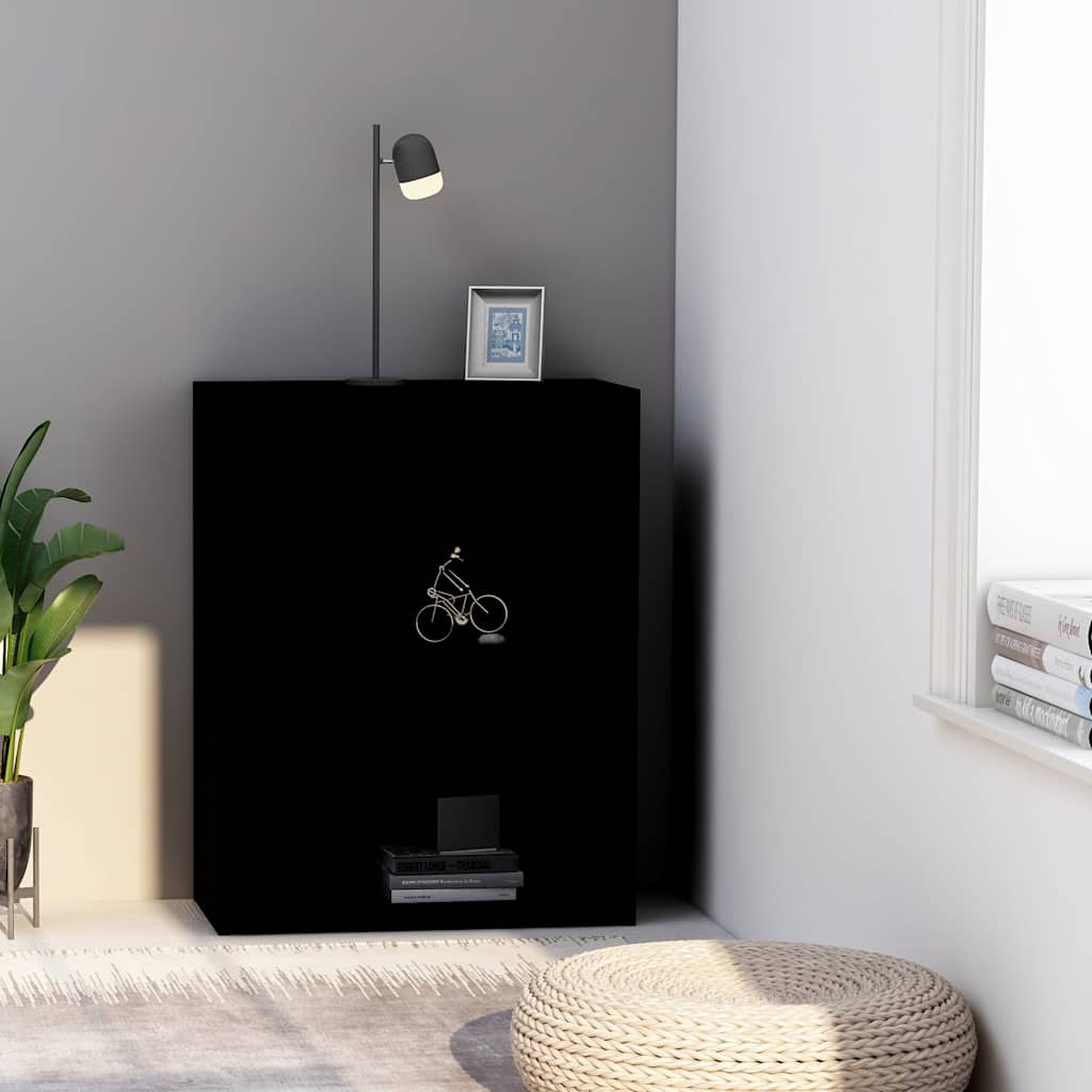 vidaXL Bibliotecă, negru, 60x30x76,5 cm, lemn prelucrat vidaXL Bibliotecă, negru, 60x30x76,5 cm, lemn prelucrat