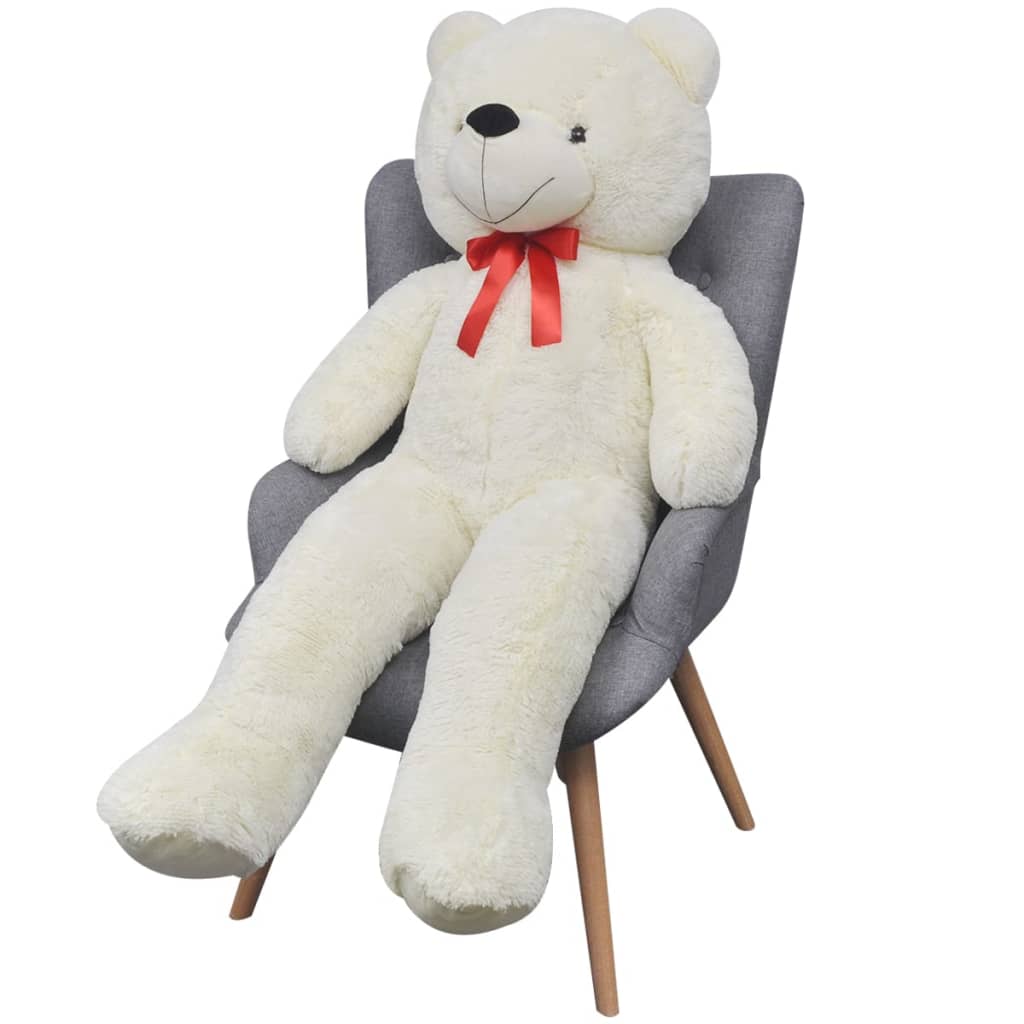 vidaXL Ursuleț de pluș moale de jucărie XXL, alb, 85 cm vidaXL Ursuleț de pluș moale de jucărie XXL, alb, 85 cm