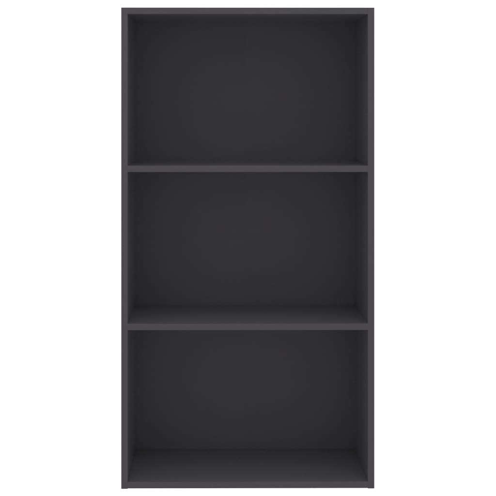 vidaXL Bibliotecă cu 3 rafturi, gri, 60x30x114 cm, lemn prelucrat