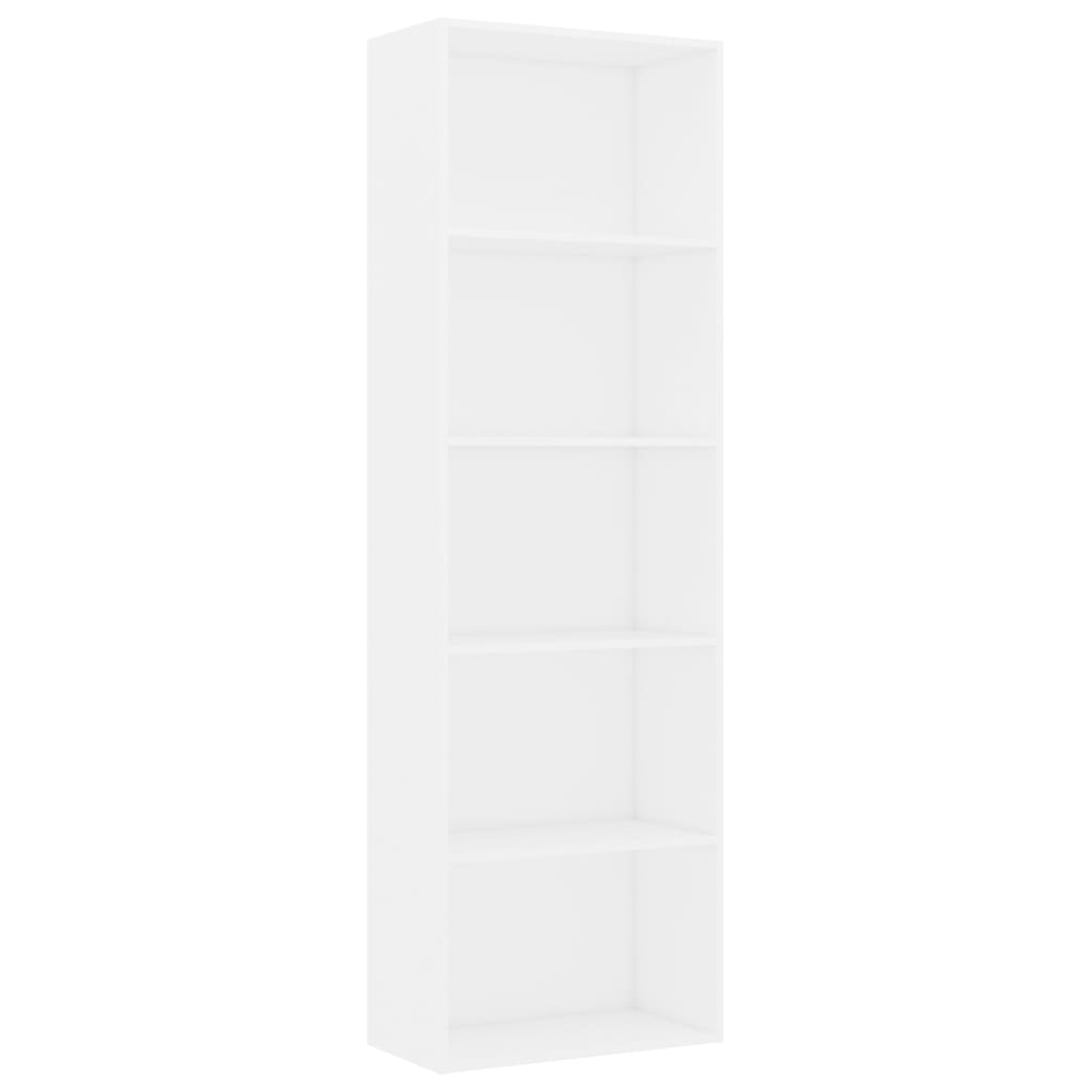 vidaXL Bibliotecă cu 5 rafturi, alb, 60x30x189 cm, lemn prelucrat vidaXL Bibliotecă cu 5 rafturi, alb, 60x30x189 cm, lemn prelucrat