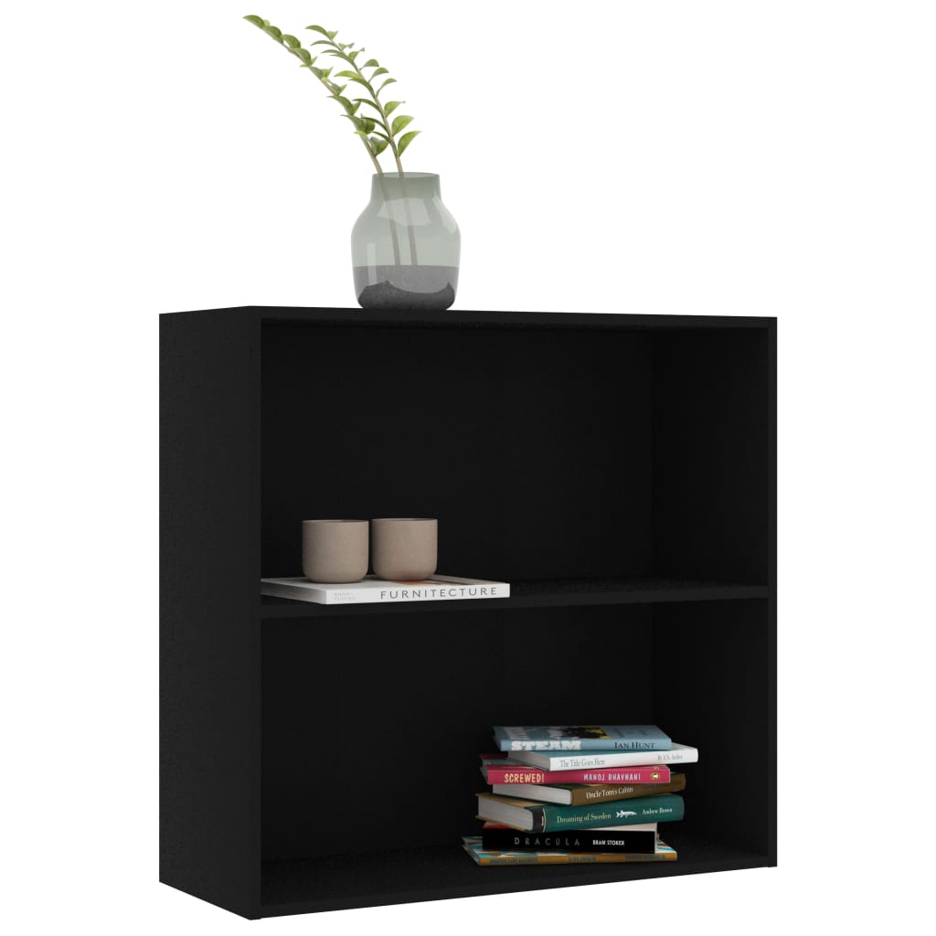 vidaXL Bibliotecă, negru, 80x30x76,5 cm, lemn prelucrat vidaXL Bibliotecă, negru, 80x30x76,5 cm, lemn prelucrat