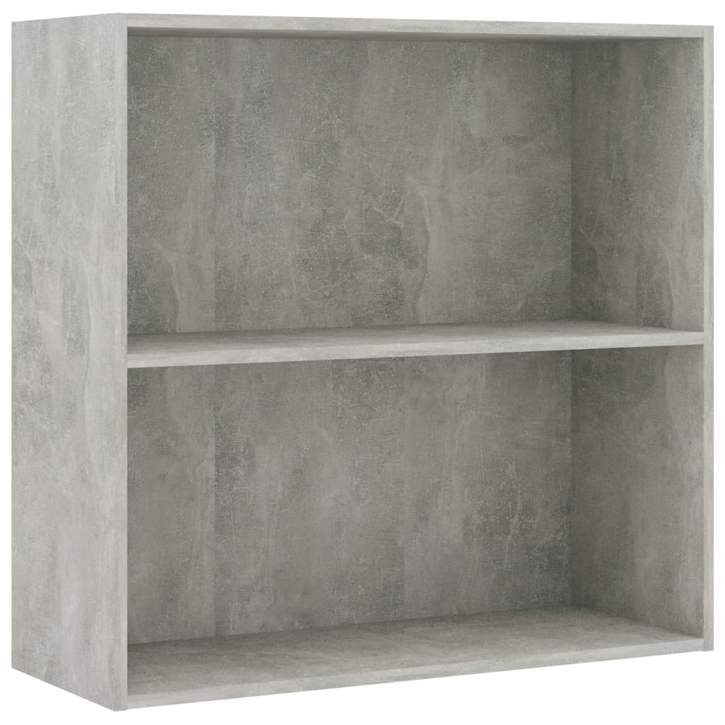 vidaXL Bibliotecă cu 2 rafturi, gri beton, 80 x 30 x 76,5 cm, PAL vidaXL Bibliotecă cu 2 rafturi, gri beton, 80 x 30 x 76,5 cm, PAL