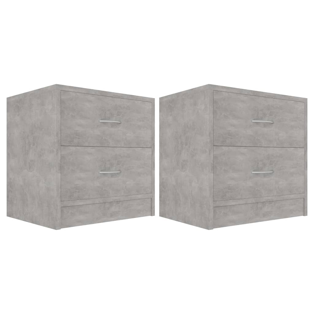 vidaXL Noptiere, 2 buc., gri beton, 40x30x40 cm, lemn prelucrat