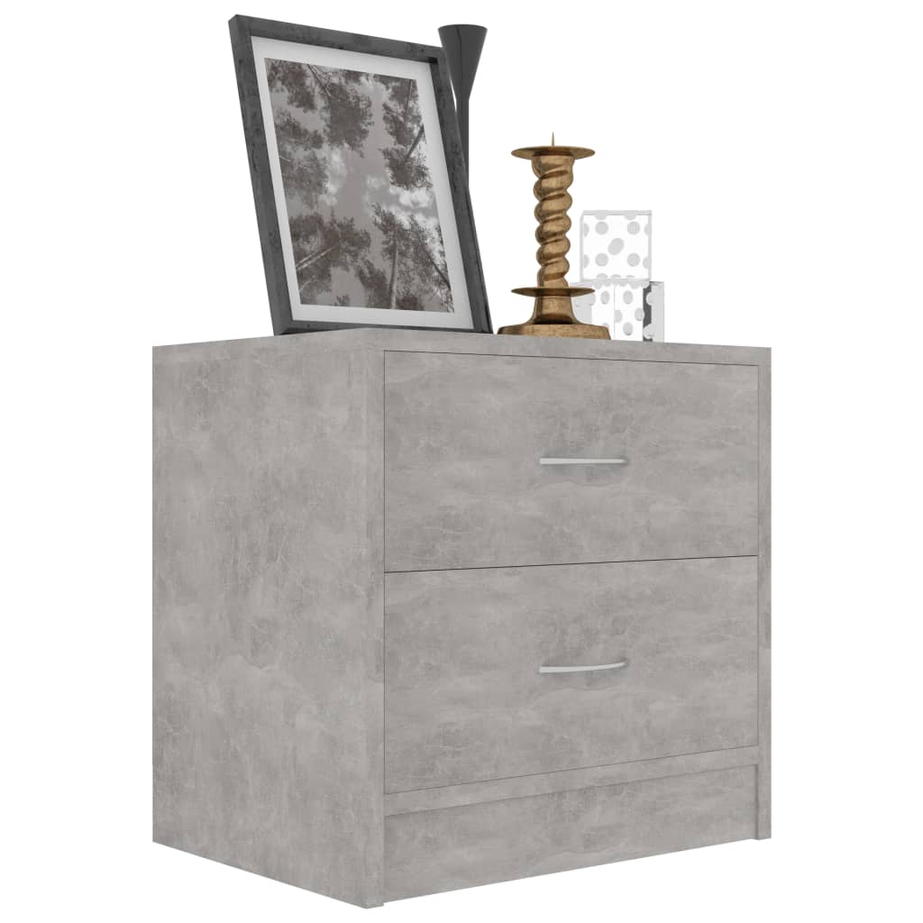 vidaXL Noptiere, 2 buc., gri beton, 40x30x40 cm, lemn prelucrat